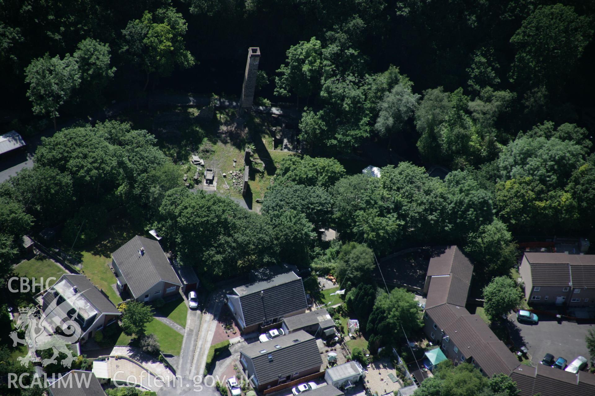 RCAHMW colour oblique aerial photograph of Aberdulais Tinplate Works, Aberdulais Falls, Tonna. Taken on 22 June 2005 by Toby Driver