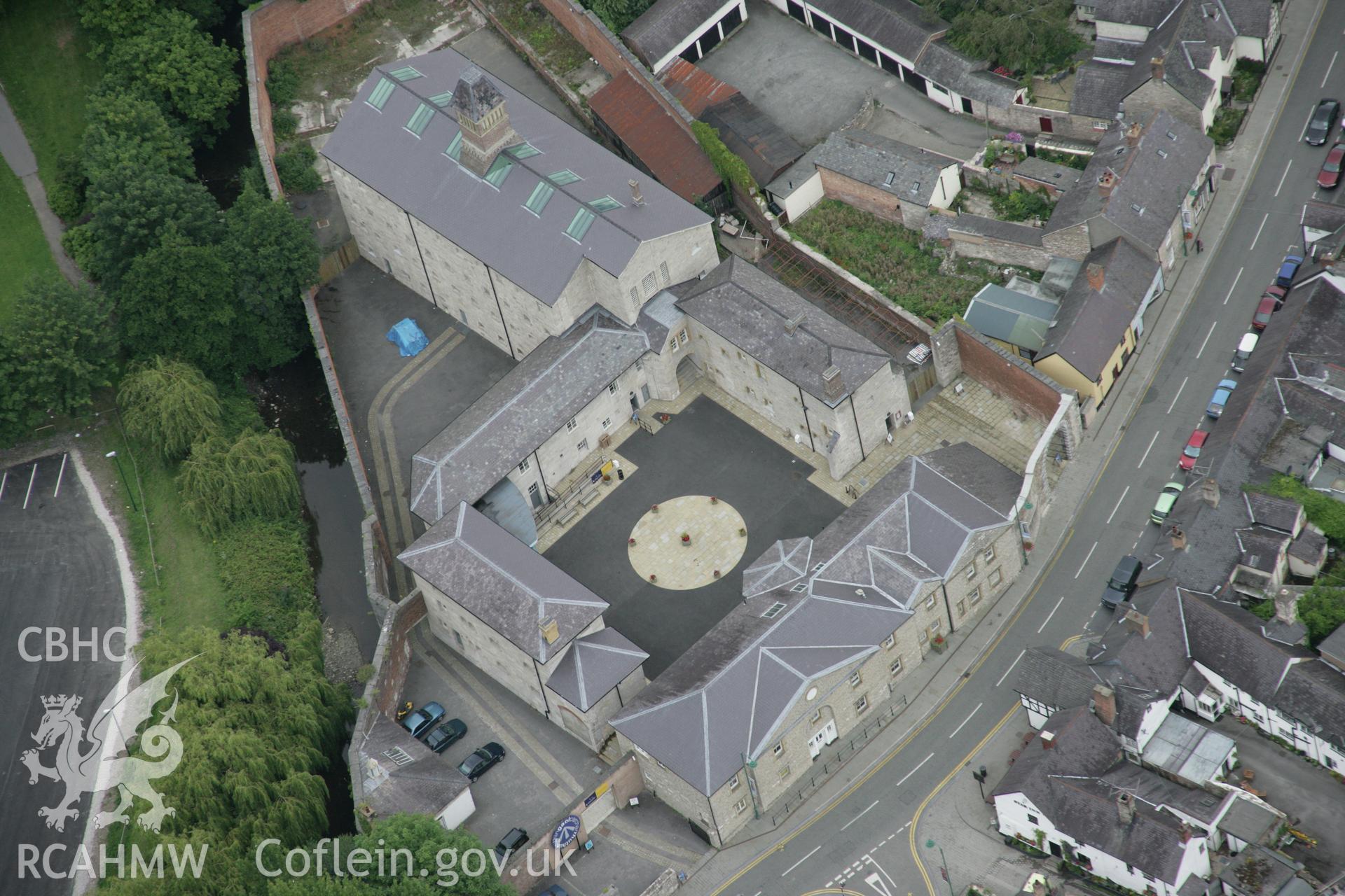 RCAHMW digital colour oblique photograph of Ruthin Gaol viewed from the south-west. Taken on 01/08/2005 by T.G. Driver.