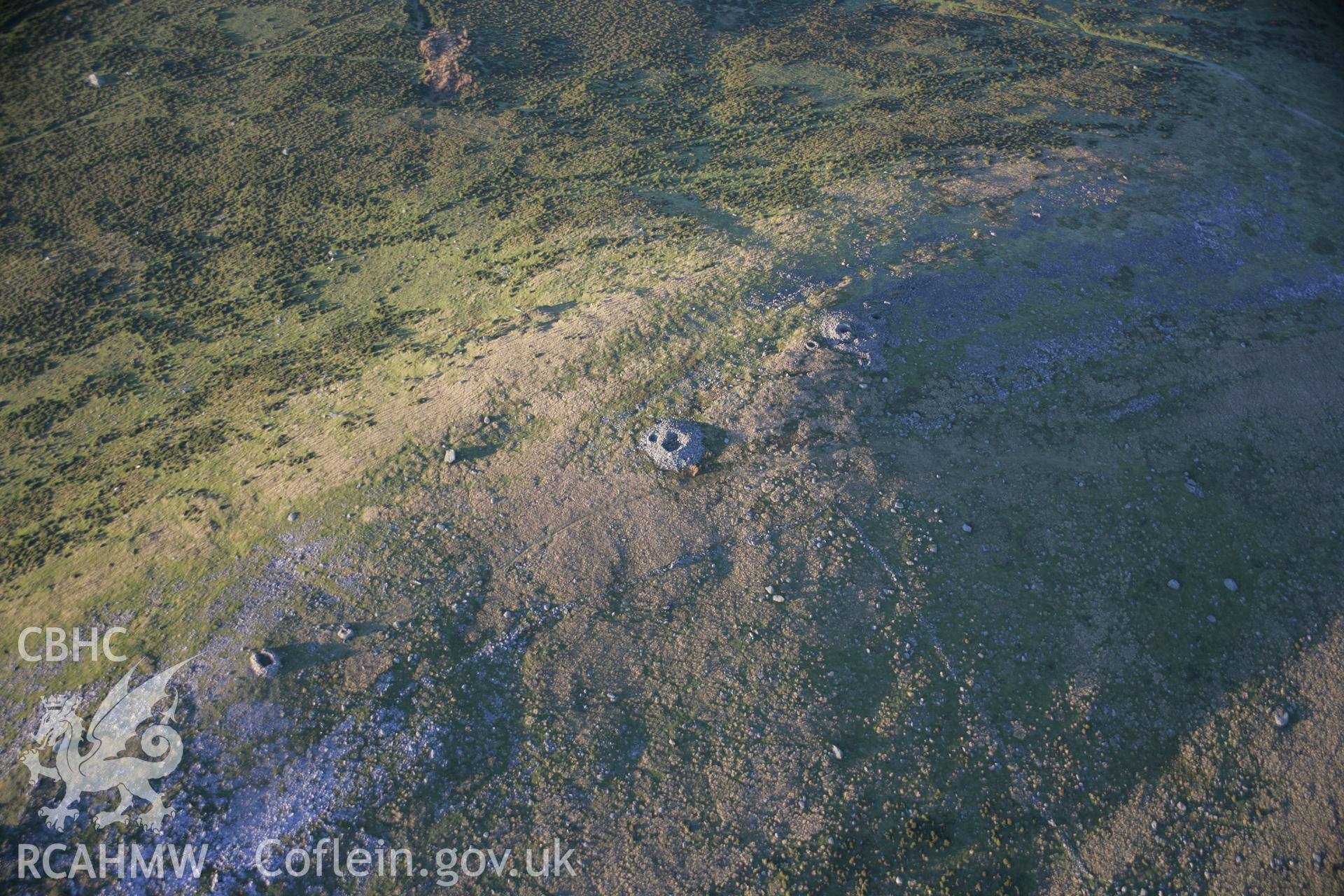 RCAHMW colour oblique aerial photograph of Moel Faban Cairn Cemetery, viewed from the south-east. Taken on 21 November 2005 by Toby Driver