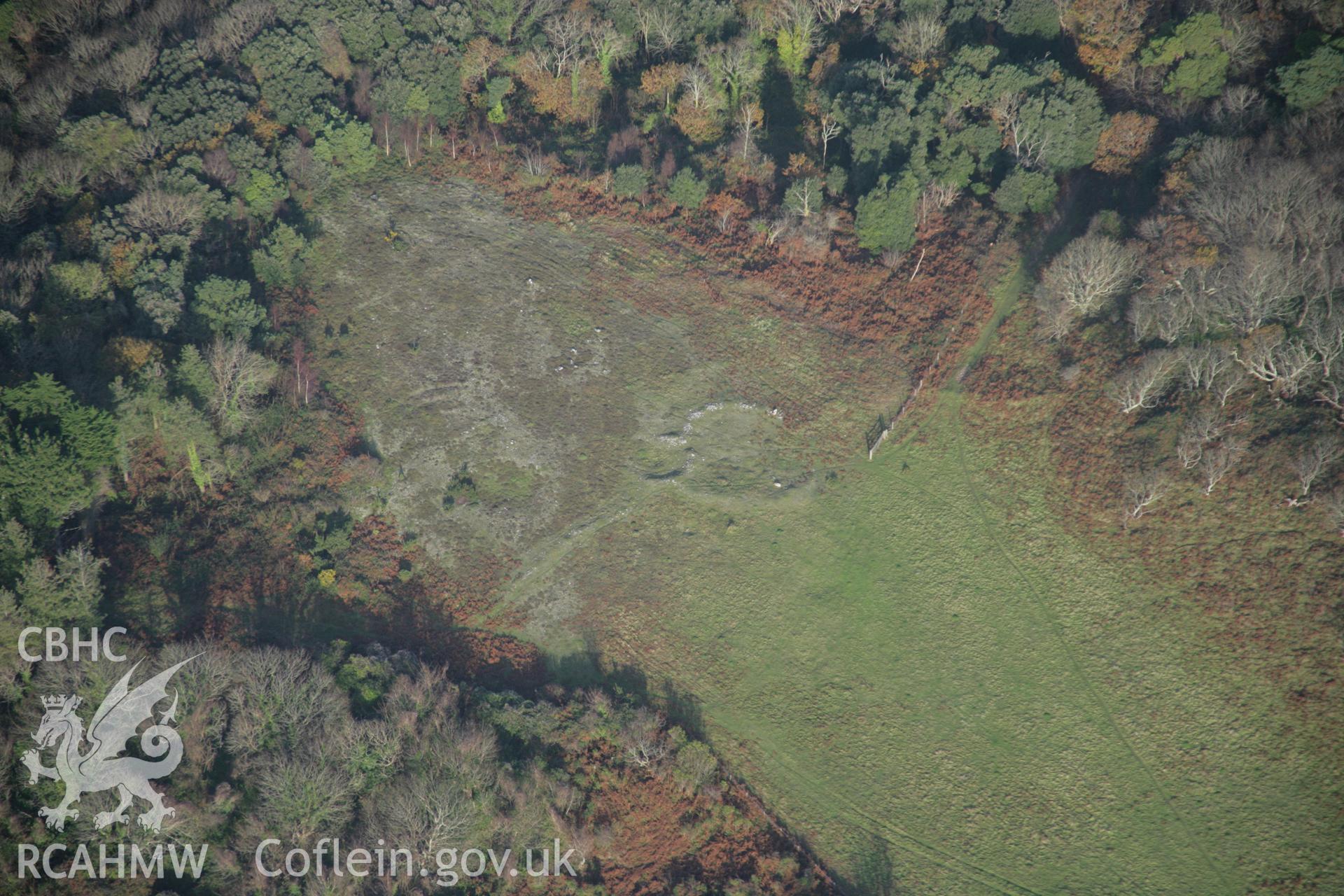 RCAHMW colour oblique aerial photograph of Stackpole Warren 'Ancient Village'. Taken on 19 November 2005 by Toby Driver