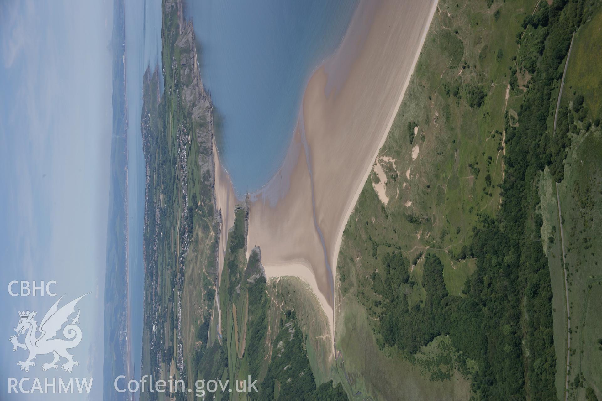 RCAHMW colour oblique aerial photograph of Oxwich Burrows, in long landscape view towards Three Cliff s Bay, in the east. Taken on 22 June 2005 by Toby Driver