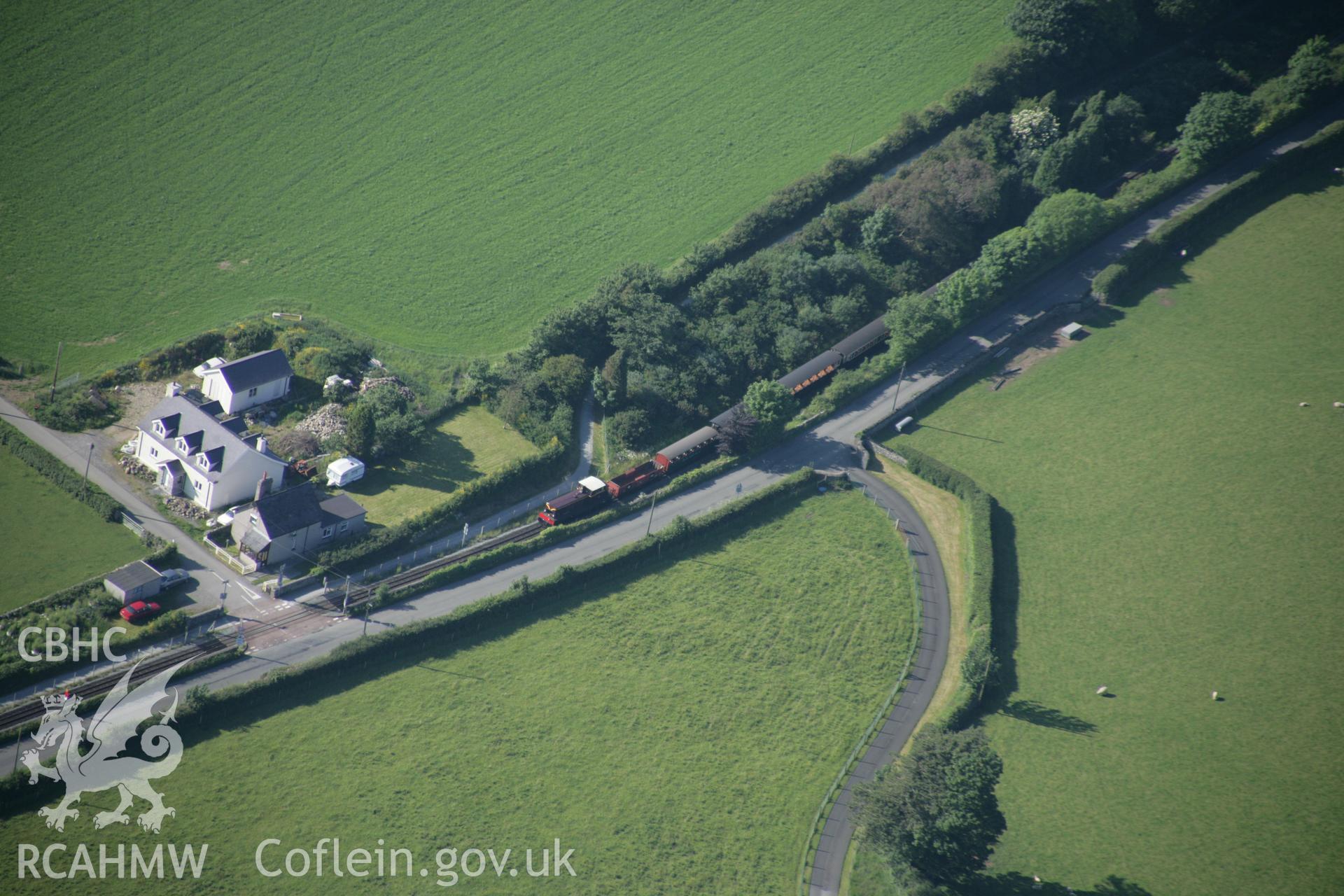 RCAHMW digital colour oblique photograph of the Hen-dy crossing on the Welsh Highland Railway. Taken on 08/06/2005 by T.G. Driver.