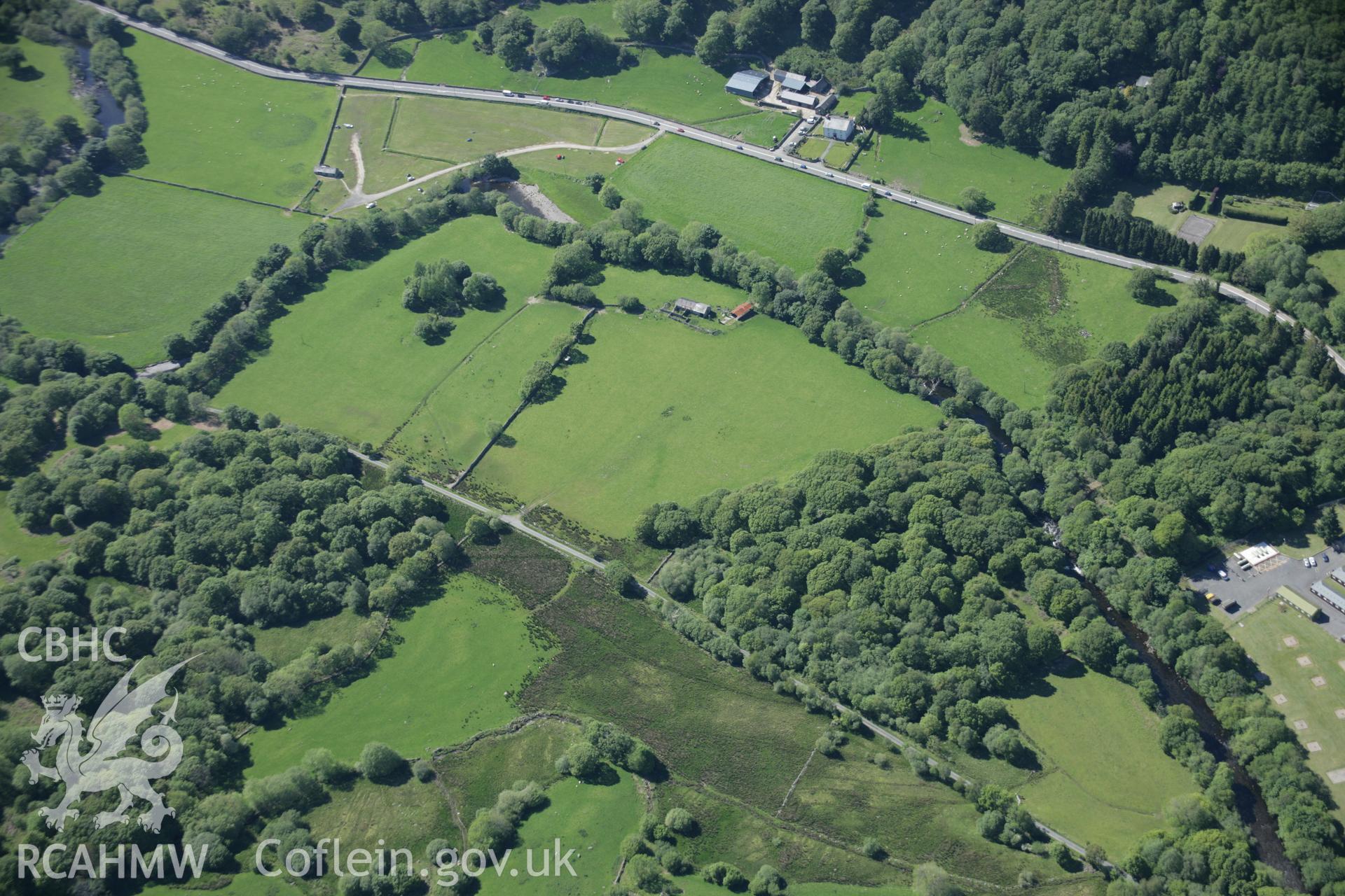 RCAHMW digital colour oblique photograph of Caer Llugwy Roman Fort viewed from the south-east. Taken on 08/06/2005 by T.G. Driver.