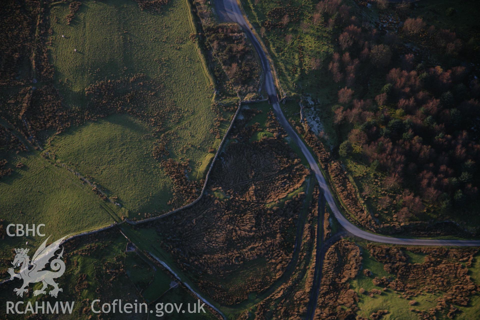 RCAHMW colour oblique aerial photograph of Tomen-y-Mur Arena from the south-east. Taken on 21 November 2005 by Toby Driver