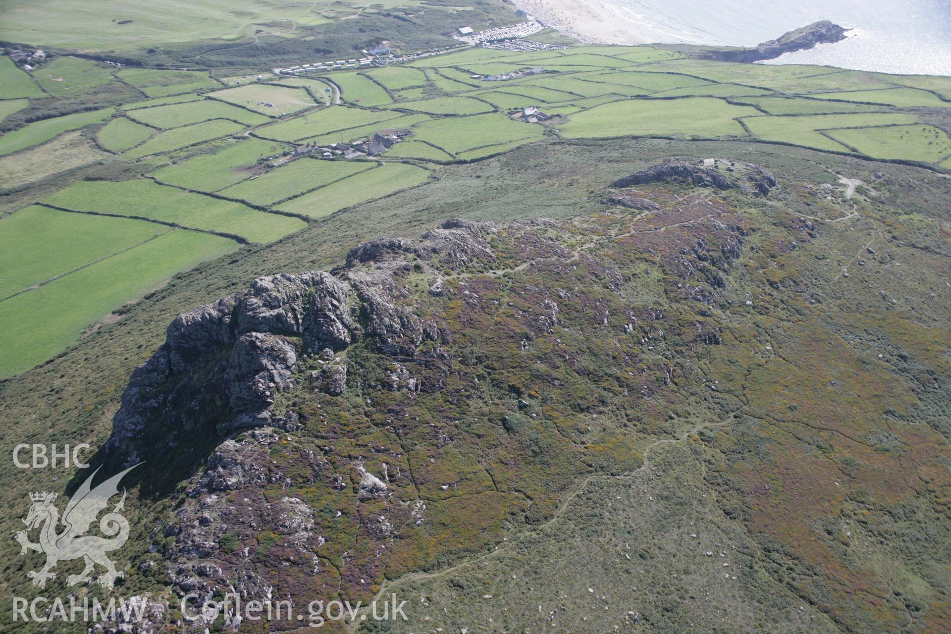 RCAHMW digital colour oblique photograph of Carn Llidi Burial Chambers viewed from the north-east. Taken on 01/09/2005 by T.G. Driver.