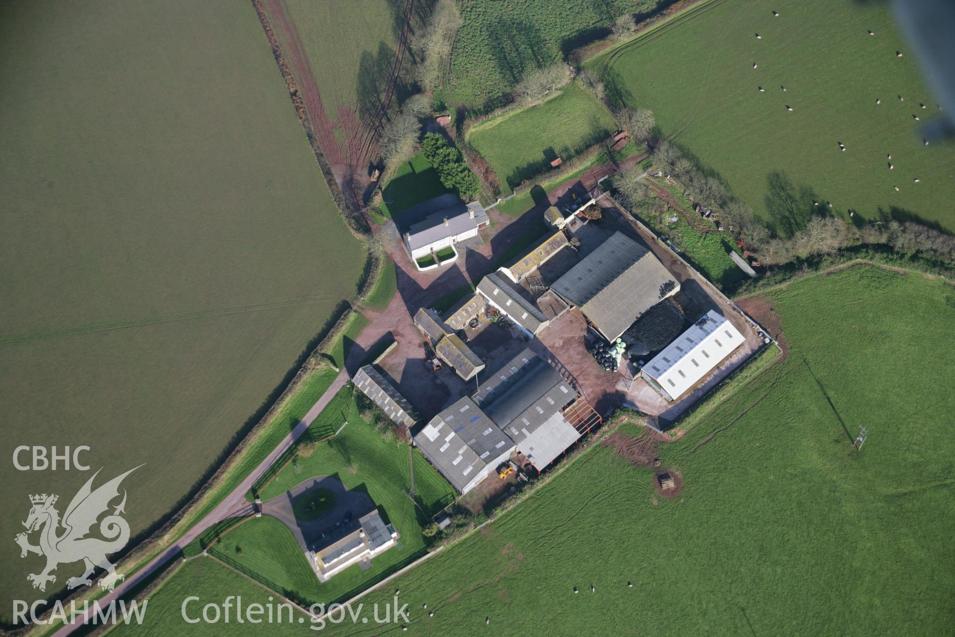 RCAHMW colour oblique aerial photograph of Kingston Farm Medieval Outbuilding, Pembroke, viewed from the south. Taken on 19 November 2005 by Toby Driver