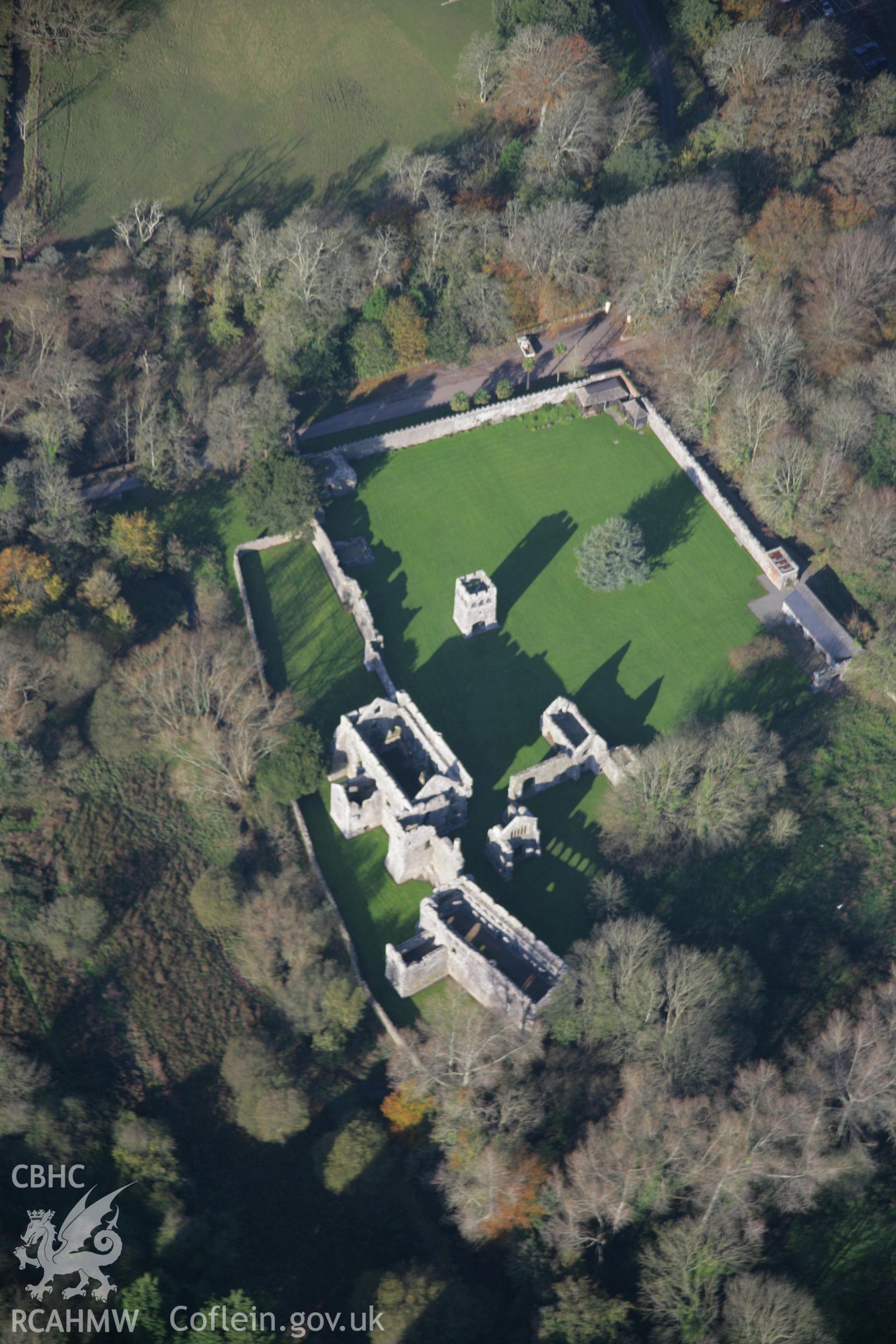 RCAHMW colour oblique aerial photograph of Lamphey Bishop's Palace, viewed from the east Taken on 19 November 2005 by Toby Driver