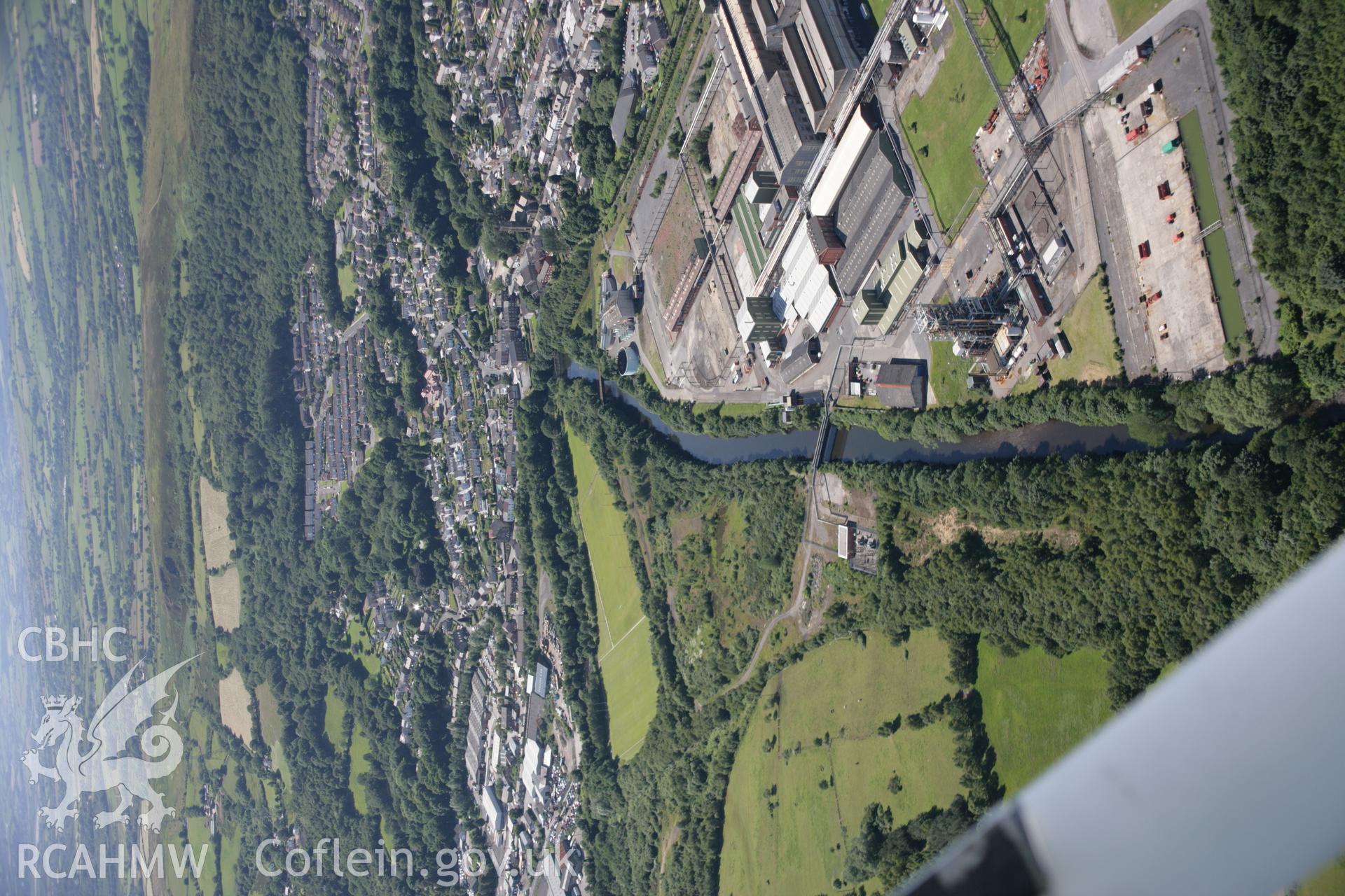 RCAHMW colour oblique aerial photograph of Lower Clydach Aqueduct, Swansea Canal, viewed from the south-east. Taken on 22 June 2005 by Toby Driver