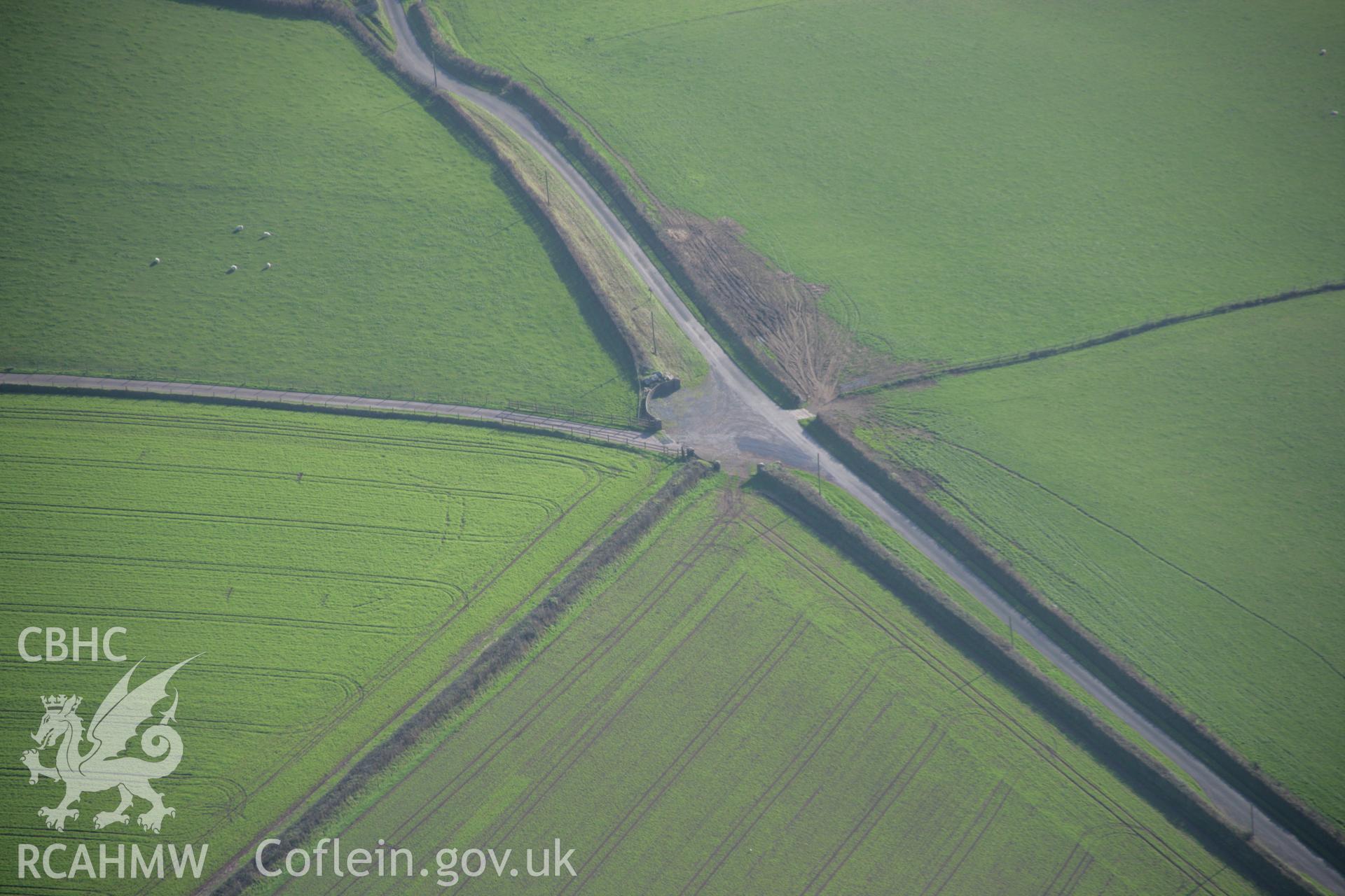 RCAHMW colour oblique aerial photograph of Kingston Burial Chamber, viewed from the north-west Taken on 19 November 2005 by Toby Driver