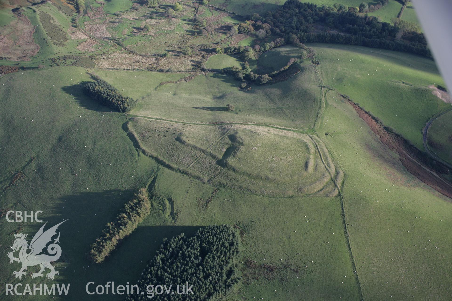 RCAHMW colour oblique aerial photograph of Y Gaer from the north-west. Taken on 13 October 2005 by Toby Driver