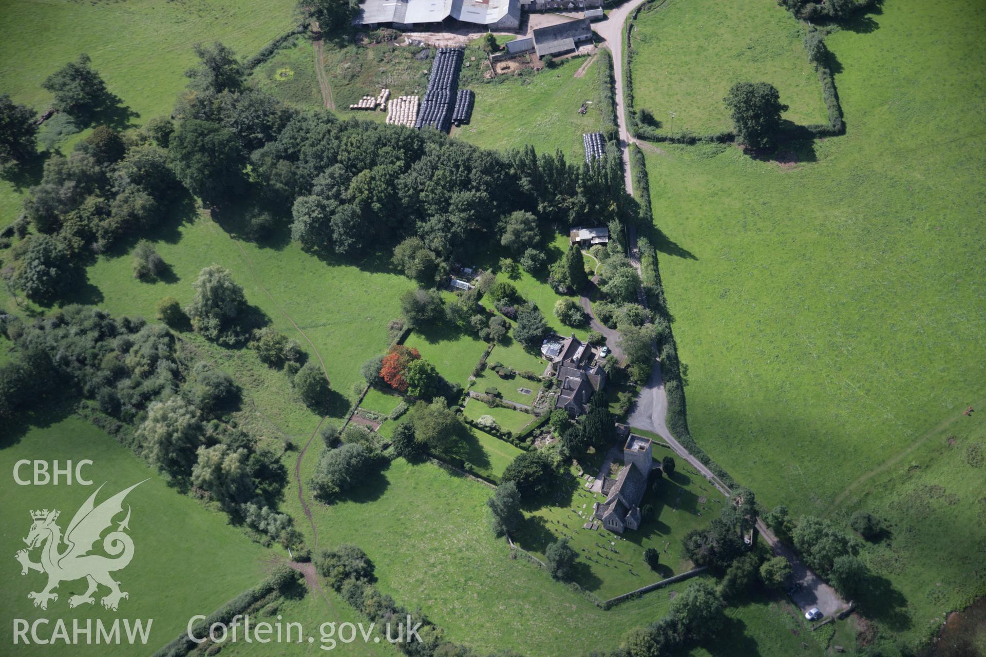 RCAHMW digital colour oblique photograph of St. Gastayn's Church, Llangasty Talyllyn viewed from the north-east. Taken on 02/09/2005 by T.G. Driver.