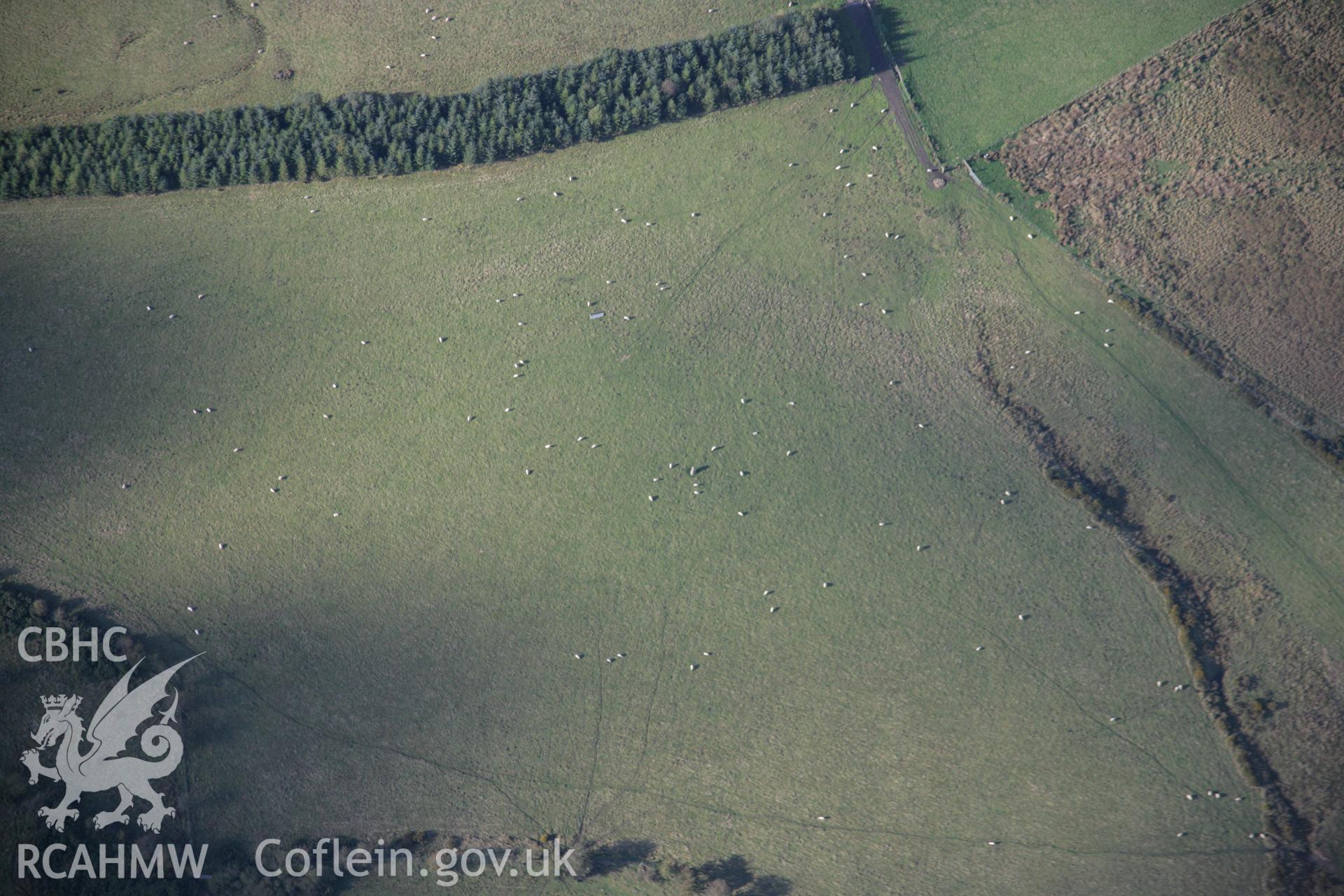 RCAHMW colour oblique aerial photograph of Cwm Maerdy Standing Stone from the south-east. Taken on 13 October 2005 by Toby Driver