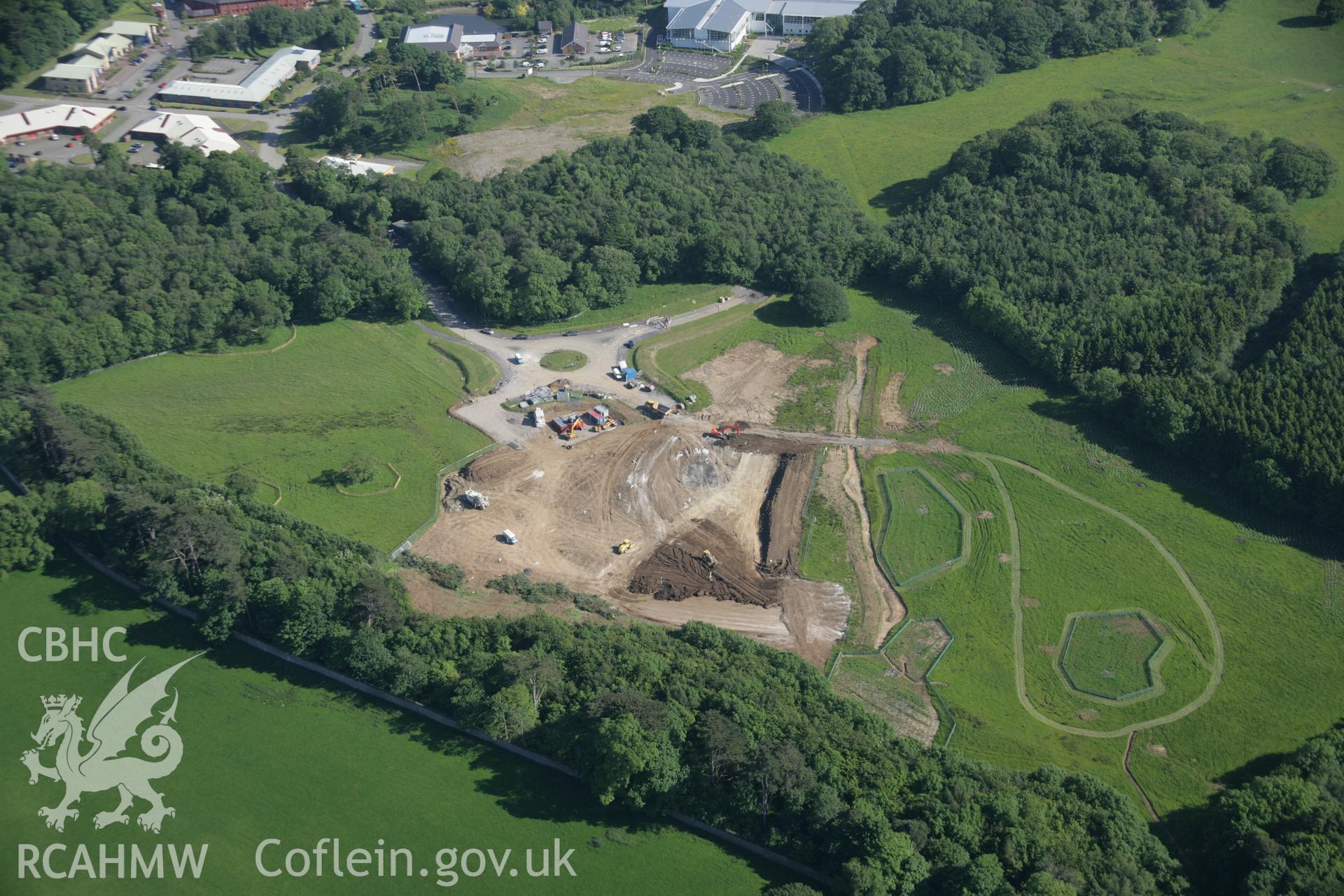 RCAHMW digital colour oblique photograph of the garden at Vaynol Hall, Capel-y-Craig, with the Eisteddfod in progress, viewed from the north. Taken on 08/06/2005 by T.G. Driver.