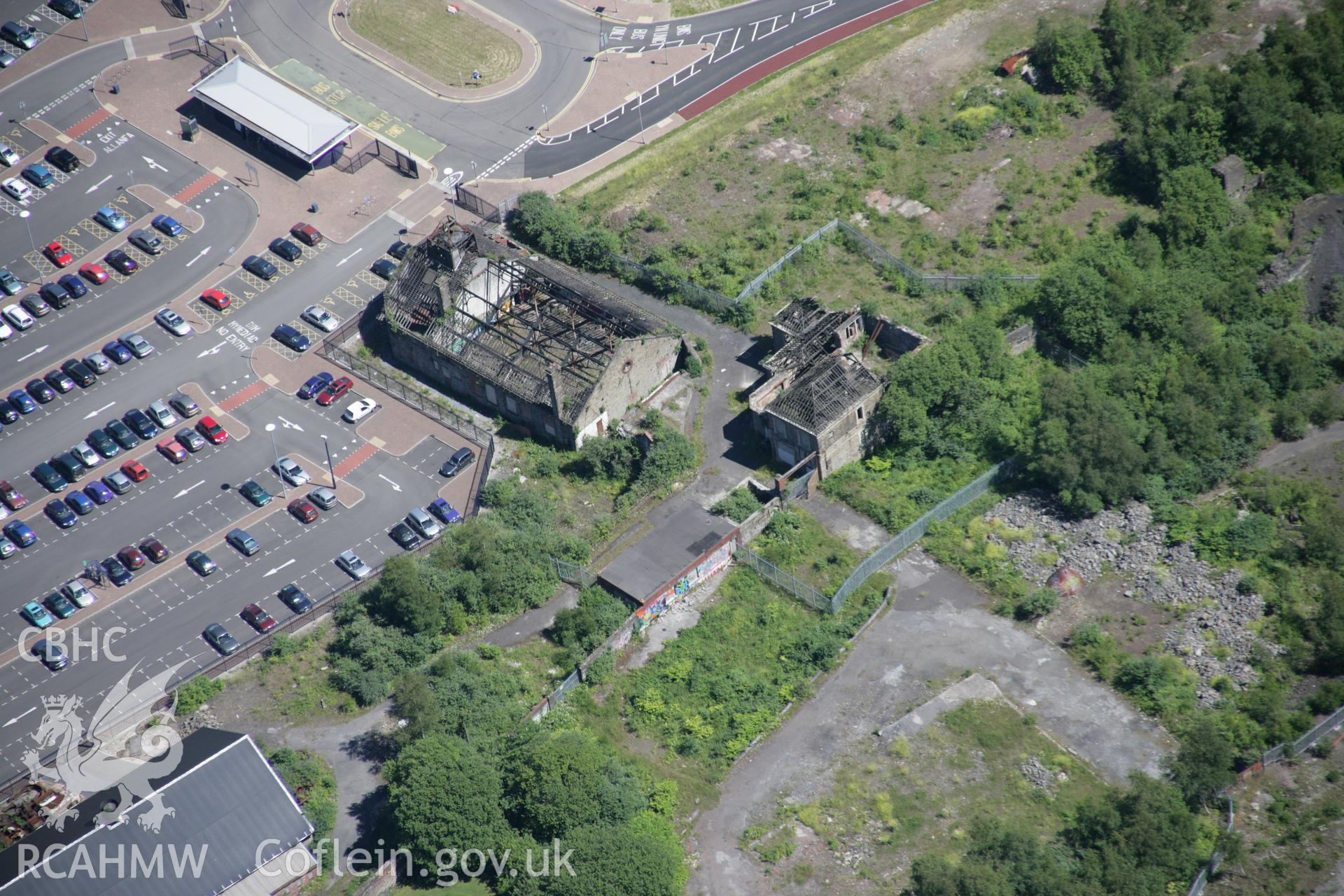 RCAHMW colour oblique aerial photograph of Morfa Copperworks Laboratory, Swansea, viewed from the north-west. Taken on 22 June 2005 by Toby Driver