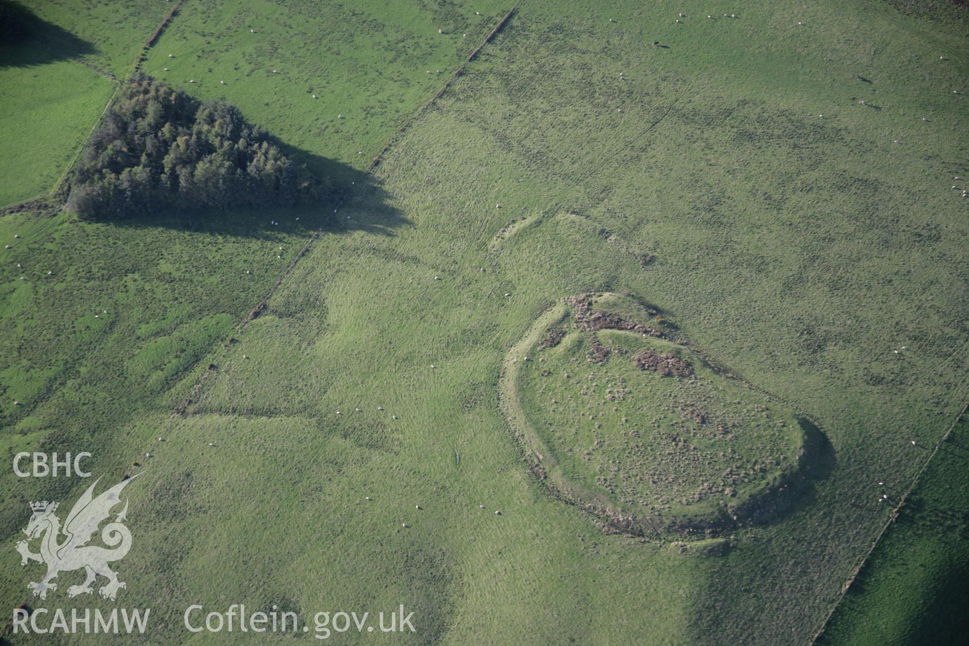 RCAHMW colour oblique aerial photograph of Cwm Aran Enclosure from the south-east. Taken on 13 October 2005 by Toby Driver