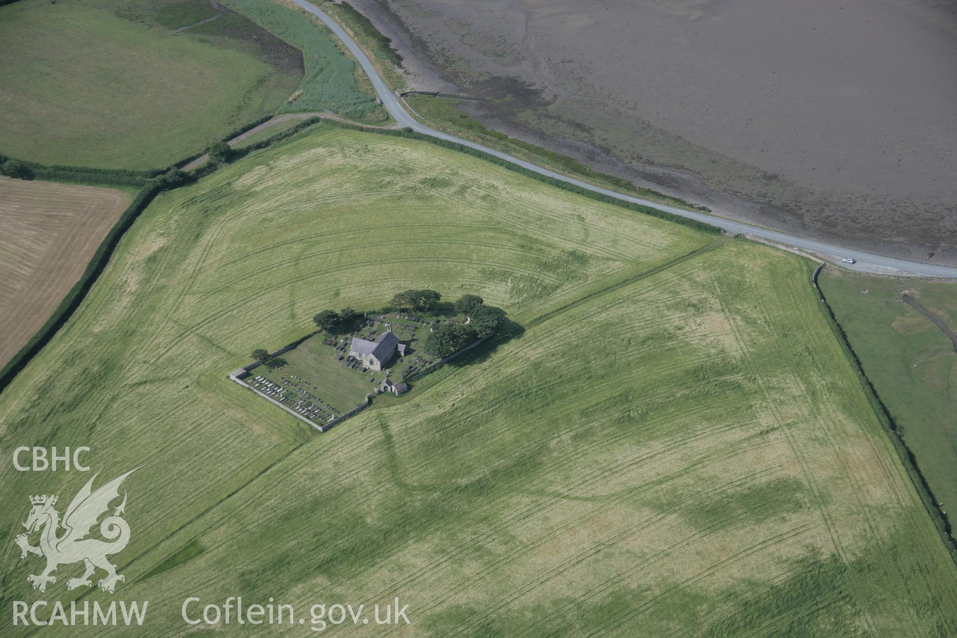 RCAHMW digital colour oblique photograph of St. Baglan's Church Enclosure Complex viewed from the north-east. Taken on 27/07/2005 by T.G. Driver.