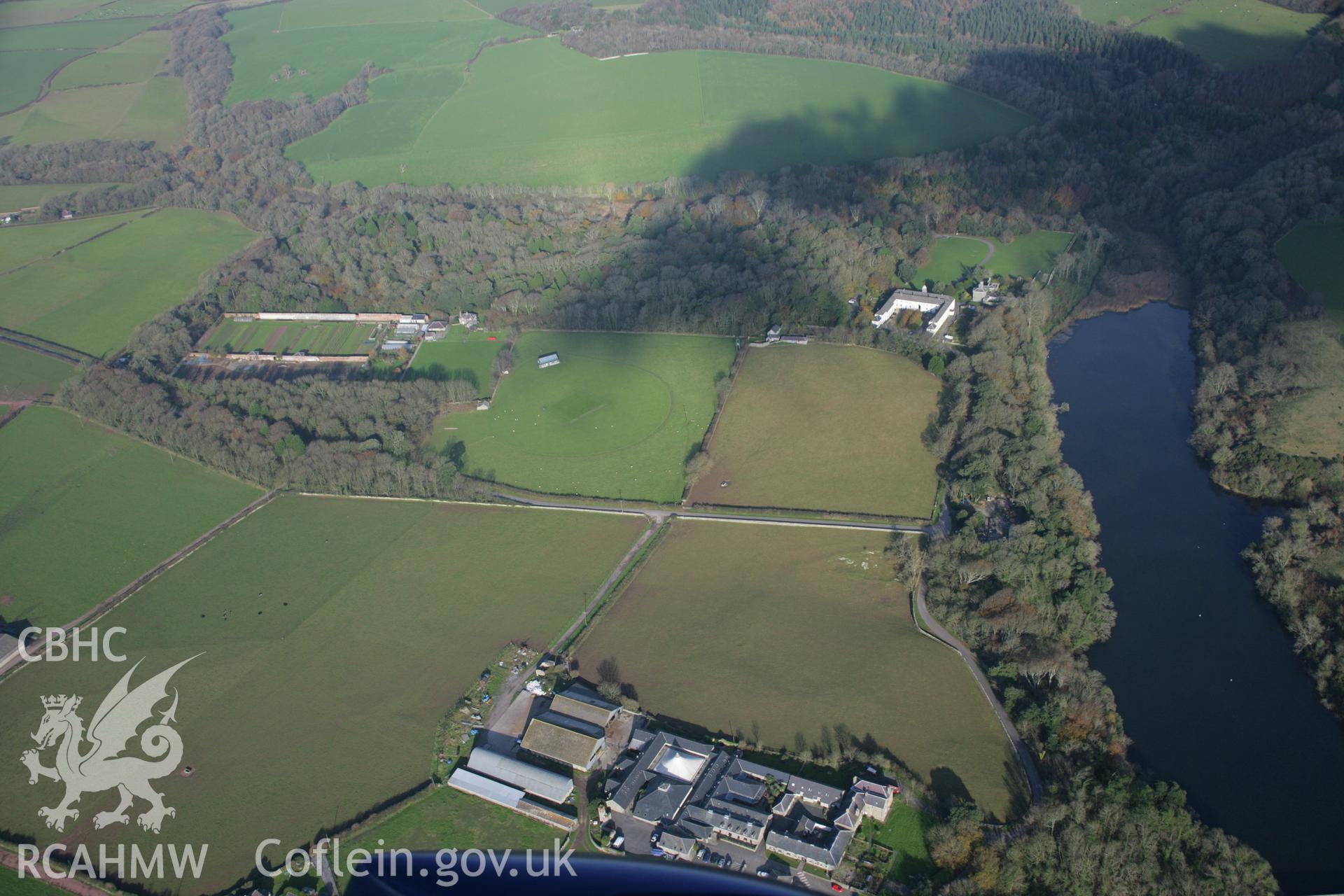 RCAHMW colour oblique aerial photograph of Stackpole Court from the south. Taken on 19 November 2005 by Toby Driver