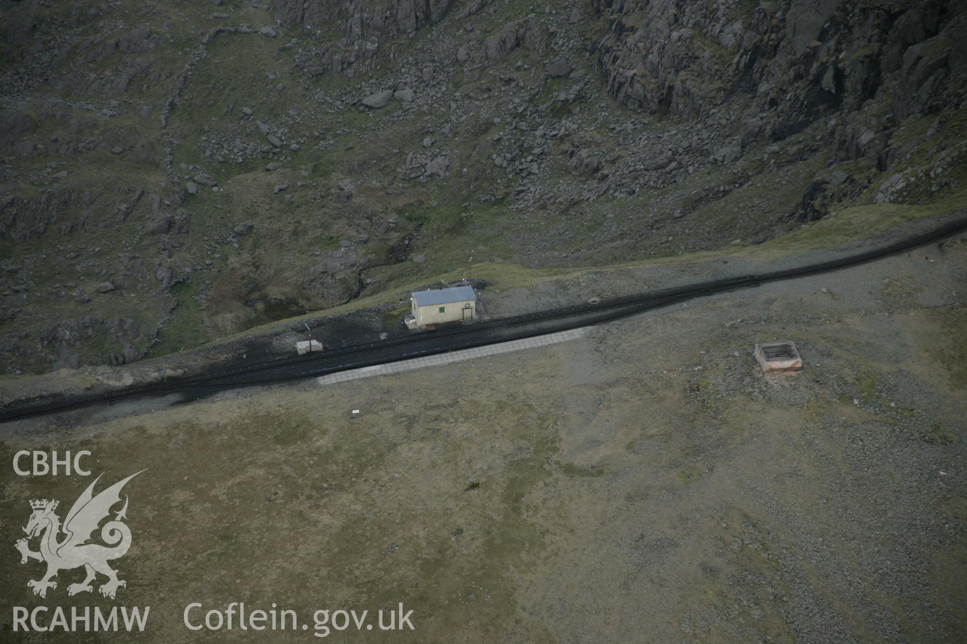 RCAHMW digital colour oblique photograph of Snowdon Mountain Railway. Taken on 20/03/2005 by T.G. Driver.