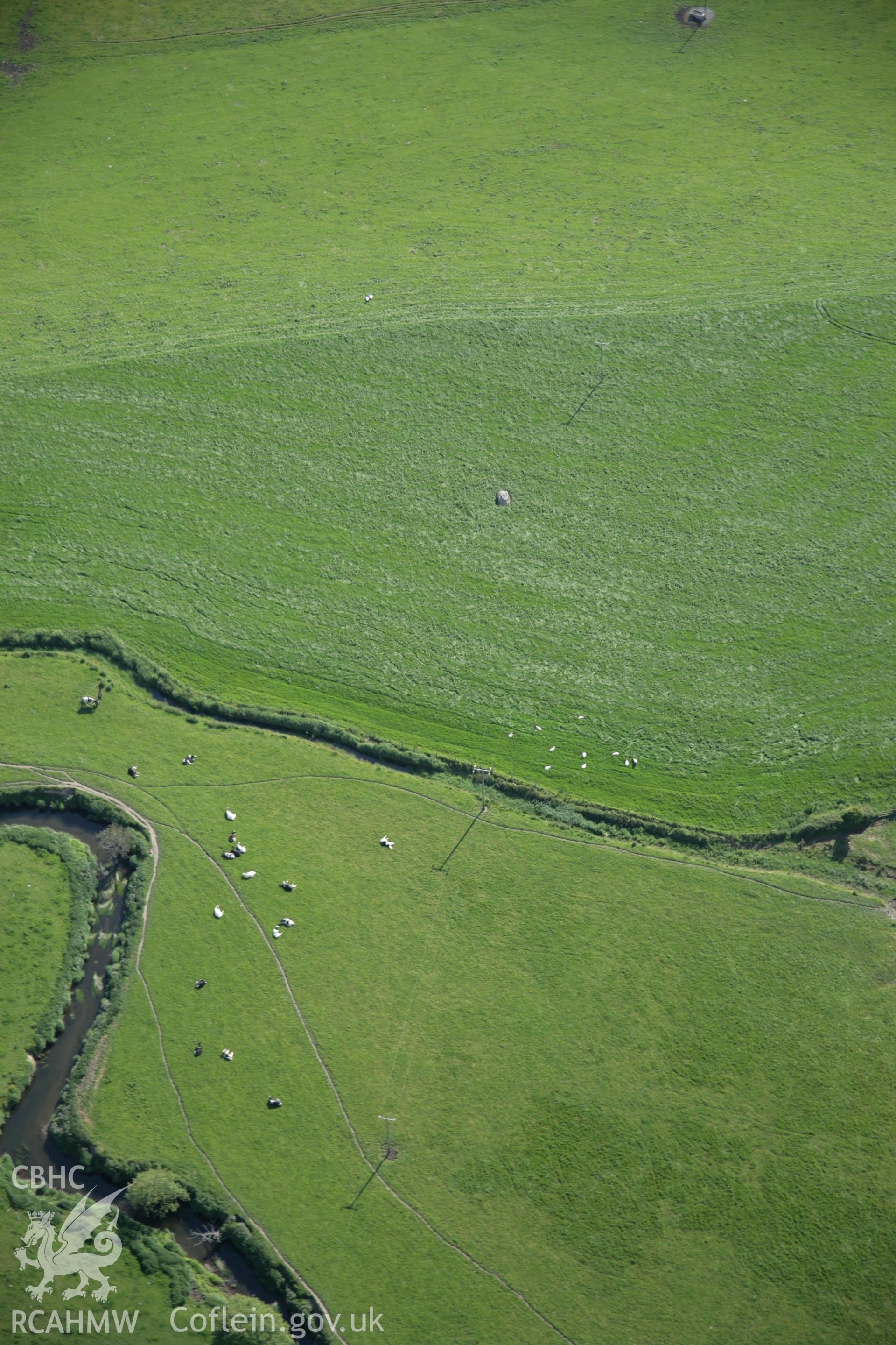 RCAHMW colour oblique aerial photograph of Maen Llwyd, Llangynog. Taken on 09 June 2005 by Toby Driver