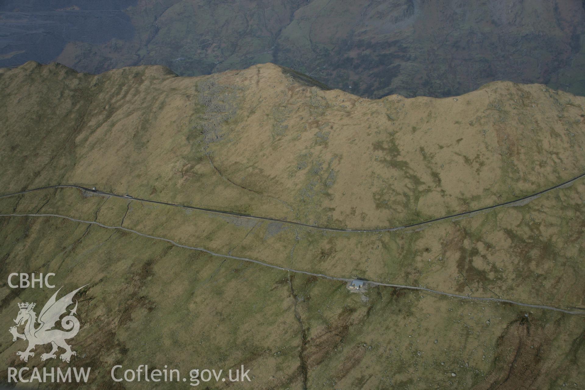 RCAHMW digital colour oblique photograph of Snowdon Mountain Railway. Taken on 20/03/2005 by T.G. Driver.