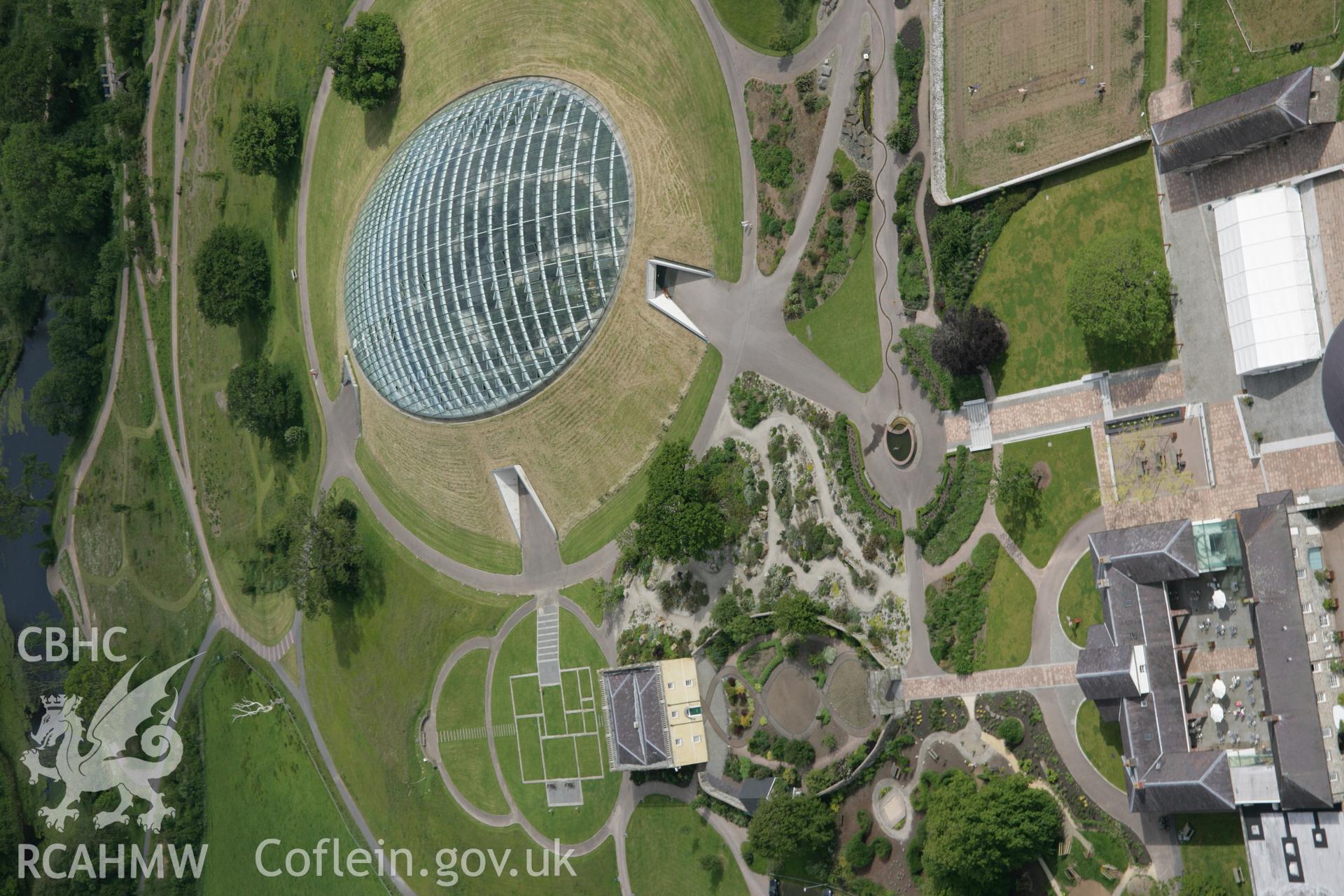 RCAHMW colour oblique aerial photograph of Middleton Hall Park, now the National Botanic Garden of Wales, in general view from the north-west. Taken on 09 June 2005 by Toby Driver