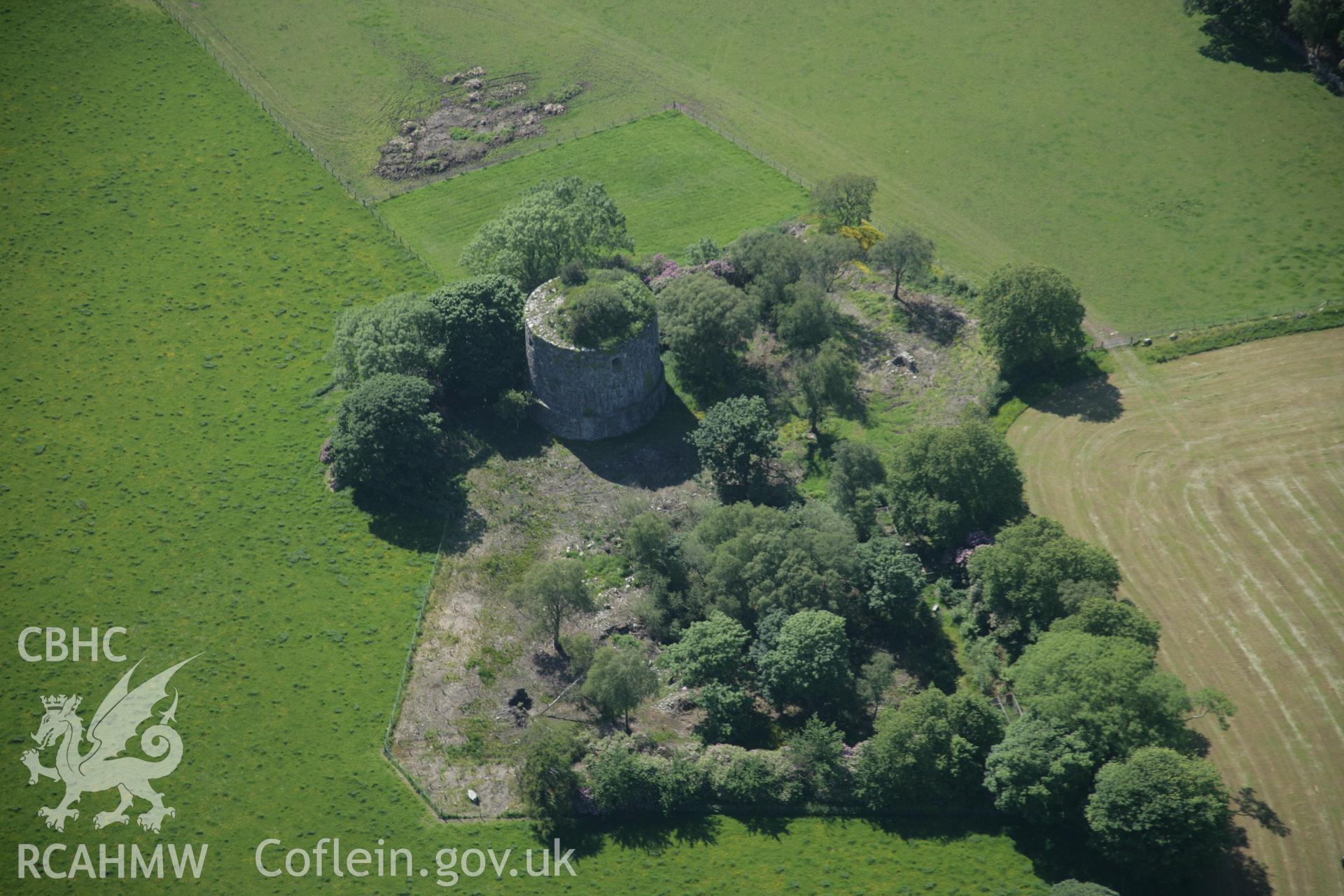 RCAHMW digital colour oblique photograph of Newborough Mausoleum viewed from the south. Taken on 08/06/2005 by T.G. Driver.