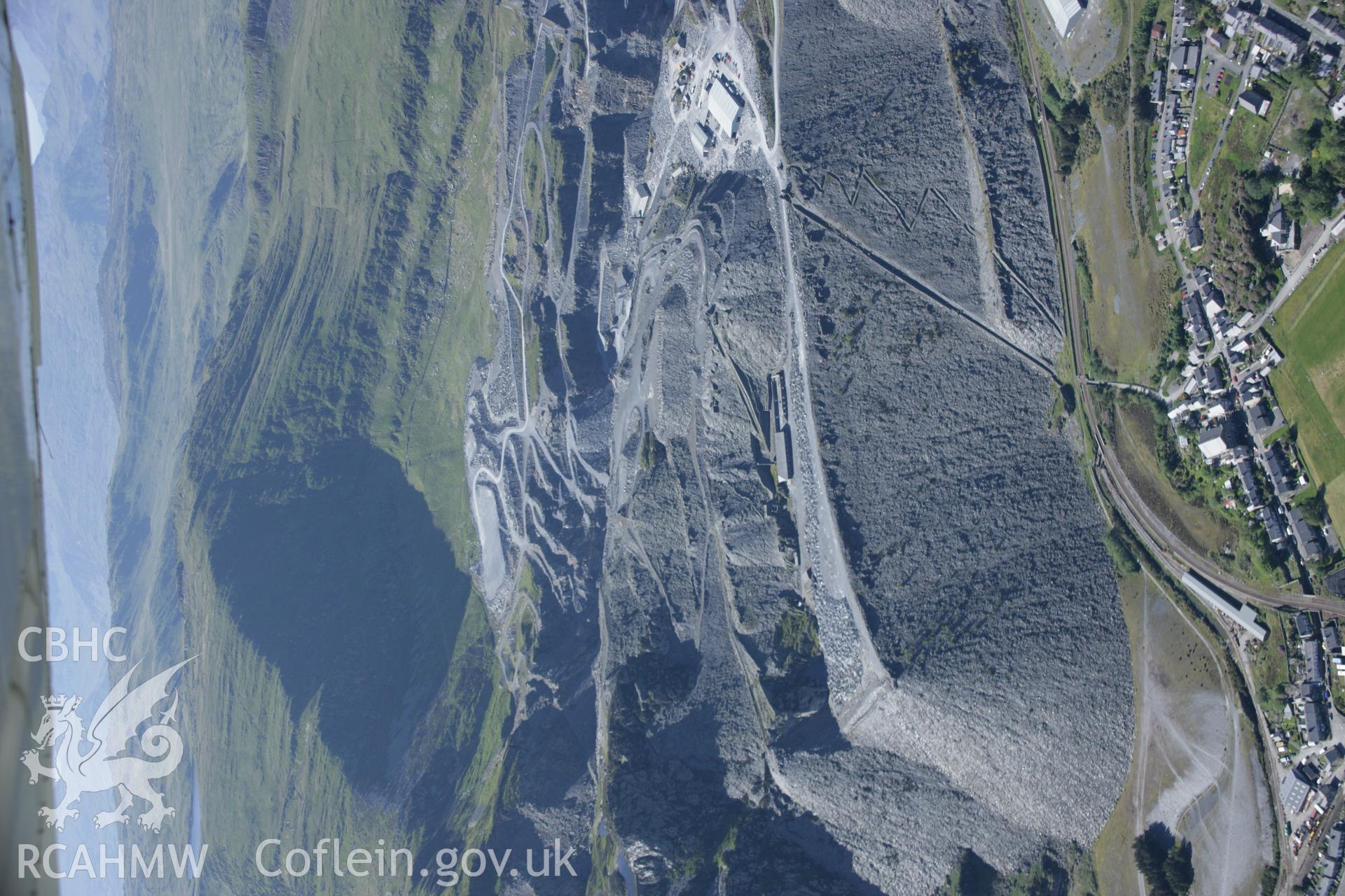 RCAHMW digital colour oblique photograph of Gloddfa Ganol Slate Quarry viewed from the south-east. Taken on 08/06/2005 by T.G. Driver.