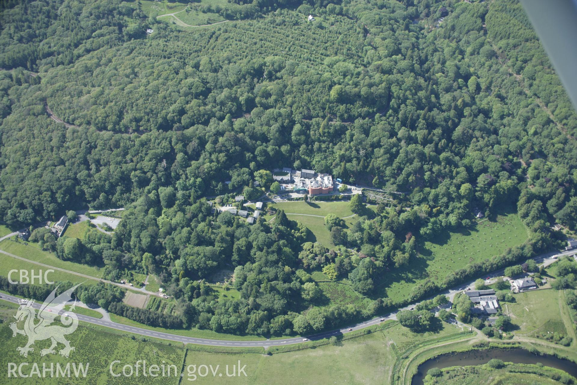 RCAHMW digital colour oblique photograph of the garden at Plas Tan-y-bwlch viewed from the south-east. Taken on 08/06/2005 by T.G. Driver.