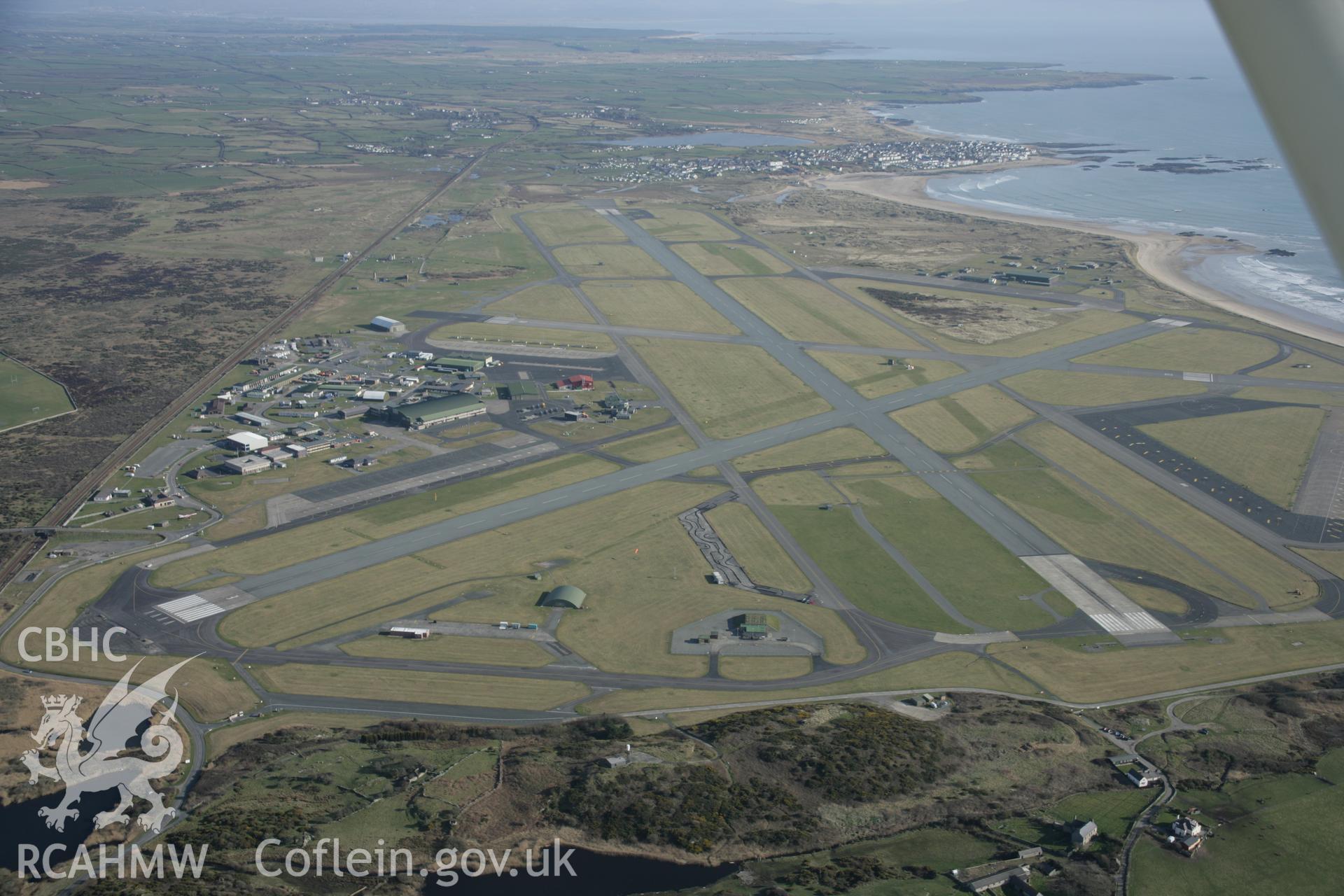 RCAHMW digital colour oblique photograph of Valley Airfield, Rhosneigr. Taken on 20/03/2005 by T.G. Driver.