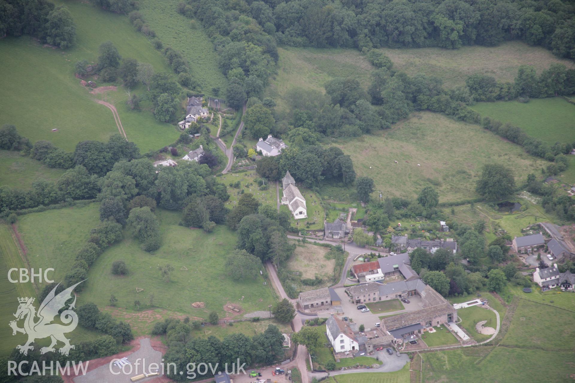 RCAHMW digital colour oblique photograph of Llanfilo viewed from the east. Taken on 07/07/2005 by T.G. Driver.