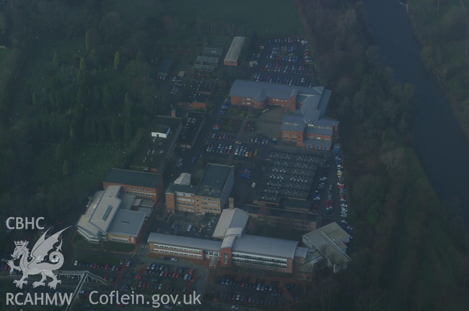 RCAHMW colour oblique aerial photograph of the Institute of Higher Education, Llandaff taken on 13/01/2005 by Toby Driver