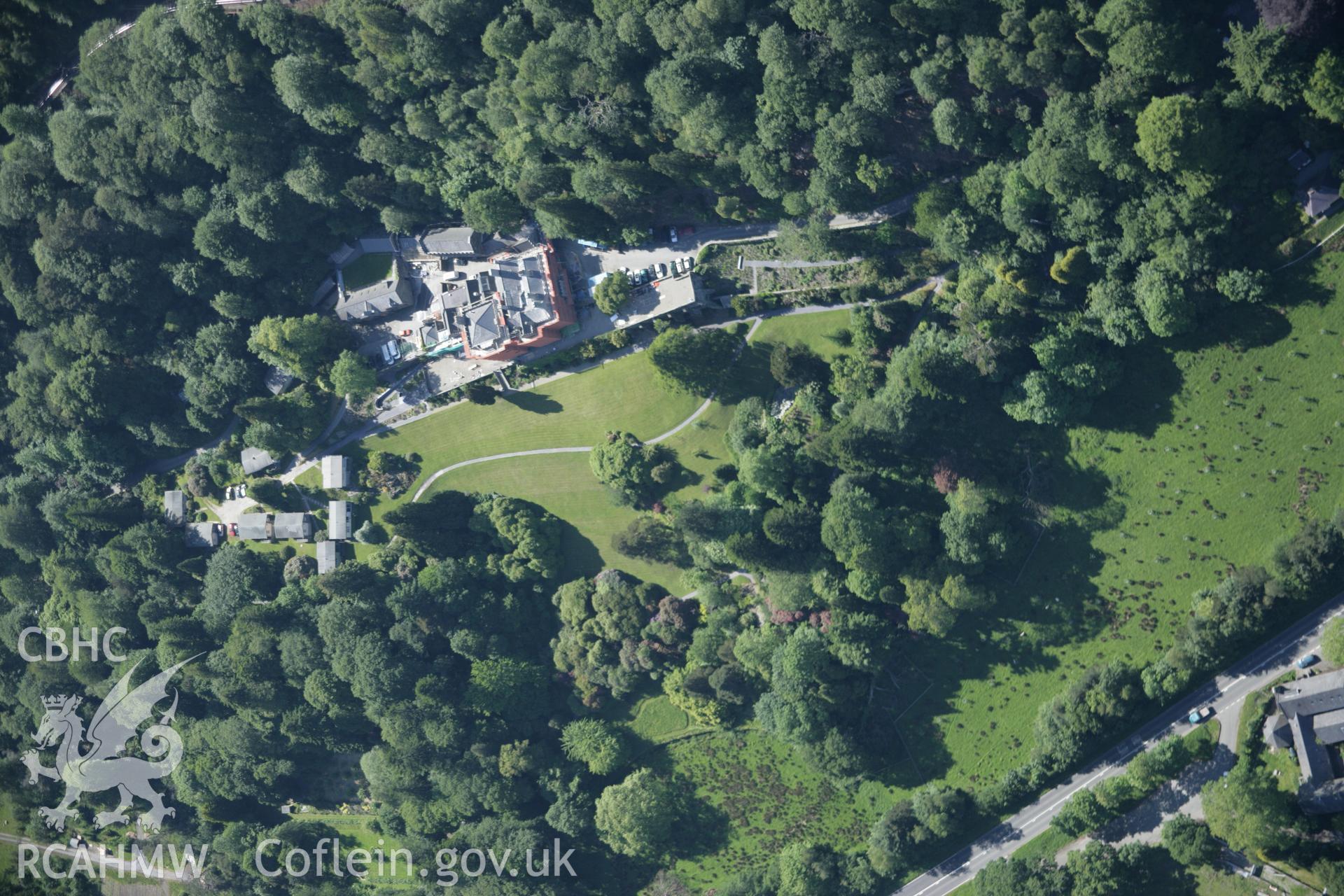 RCAHMW digital colour oblique photograph of the garden at Plas Tan-y-bwlch viewed from the north-east. Taken on 08/06/2005 by T.G. Driver.