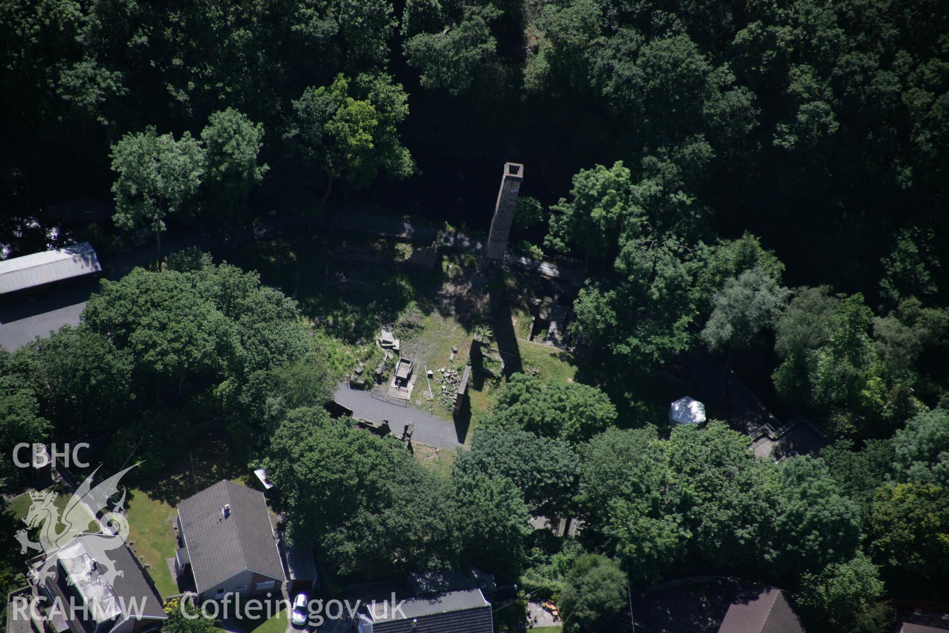 RCAHMW colour oblique aerial photograph of Aberdulais Tinplate Works, Aberdulais Falls, Tonna. Taken on 22 June 2005 by Toby Driver