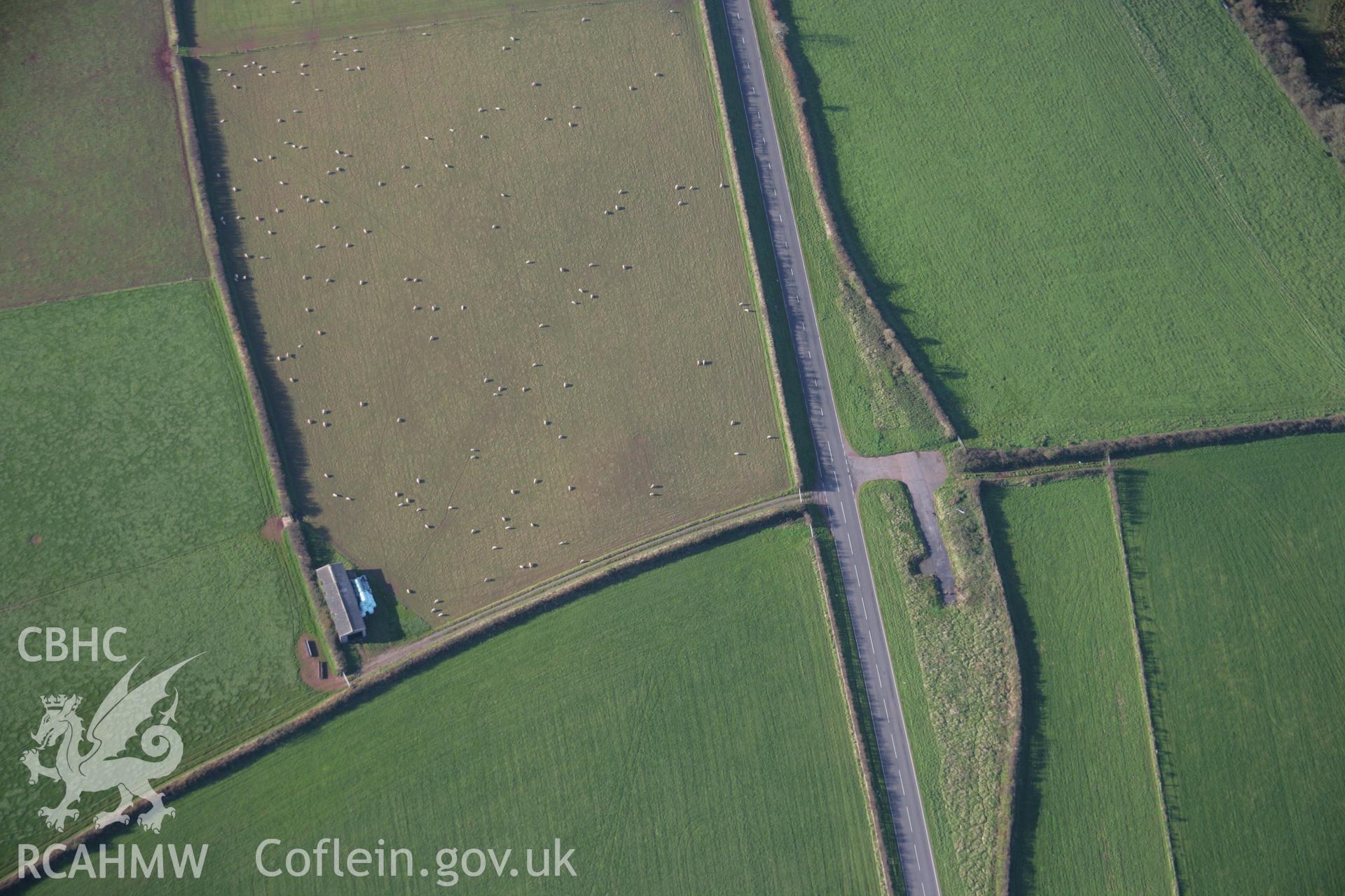 RCAHMW colour oblique aerial photograph of Corston Beacon Round Barrow, viewed from the east. Taken on 19 November 2005 by Toby Driver