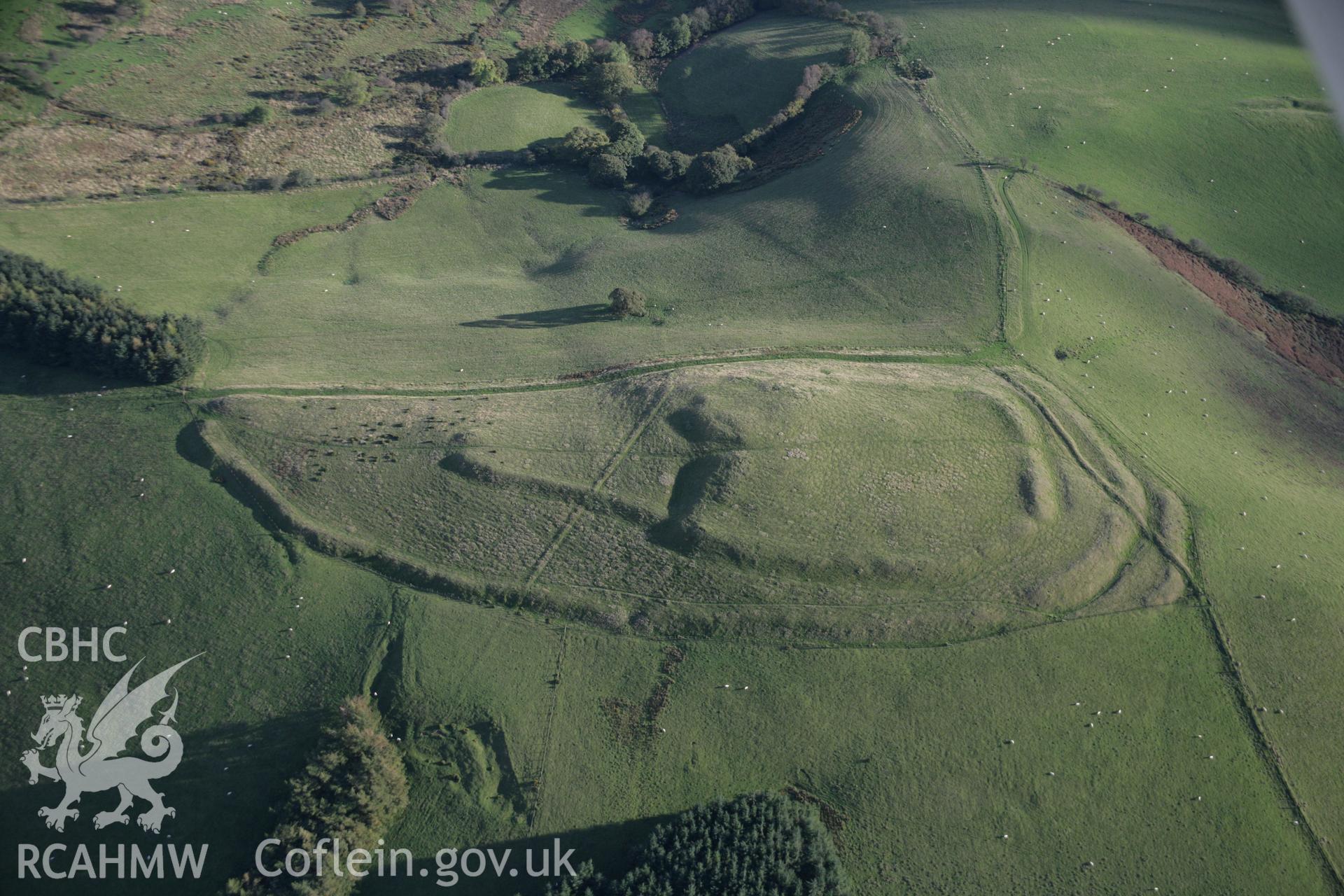 RCAHMW colour oblique aerial photograph of Y Gaer from the north. Taken on 13 October 2005 by Toby Driver