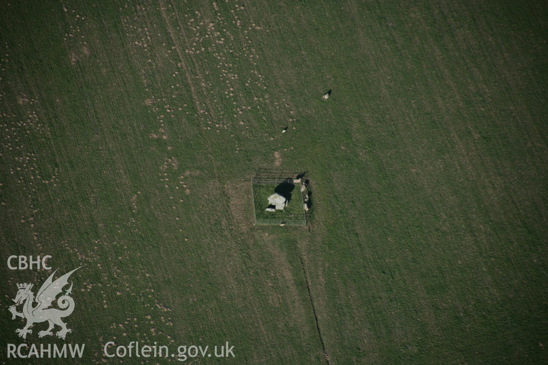 RCAHMW digital colour oblique photograph of Bodowyr Chambered Tomb. Taken on 20/03/2005 by T.G. Driver.