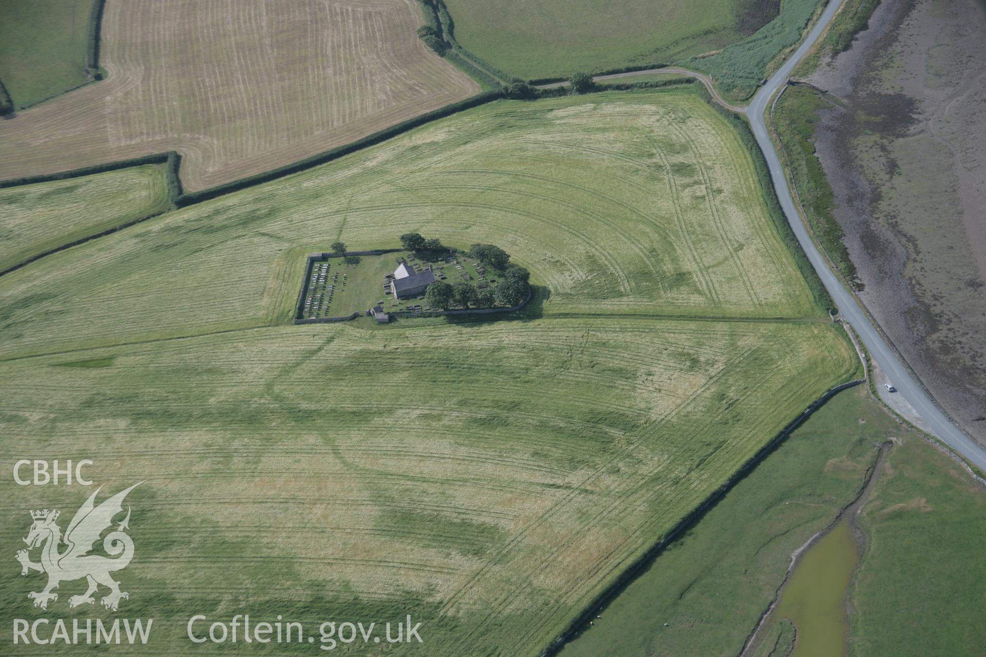 RCAHMW digital colour oblique photograph of St. Baglan's Church Enclosure Complex viewed from the north. Taken on 27/07/2005 by T.G. Driver.