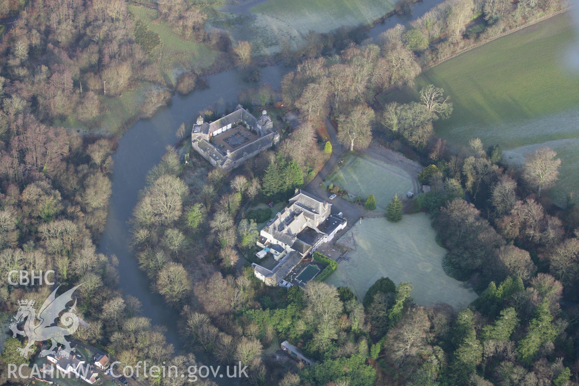 RCAHMW colour oblique photograph of Castell Malgwyn. Taken by Toby Driver on 15/12/2008.