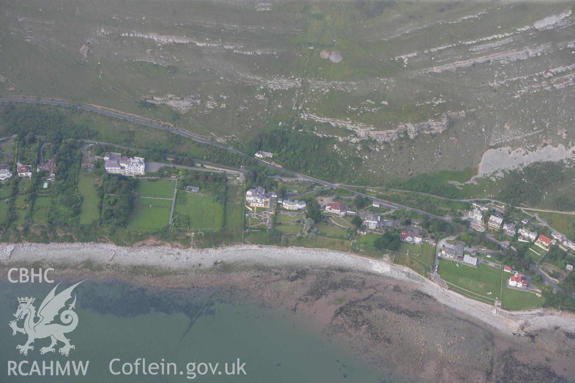 RCAHMW colour oblique photograph of Gogarth Abbey remains, Great Orme. Taken by Toby Driver on 24/07/2008.