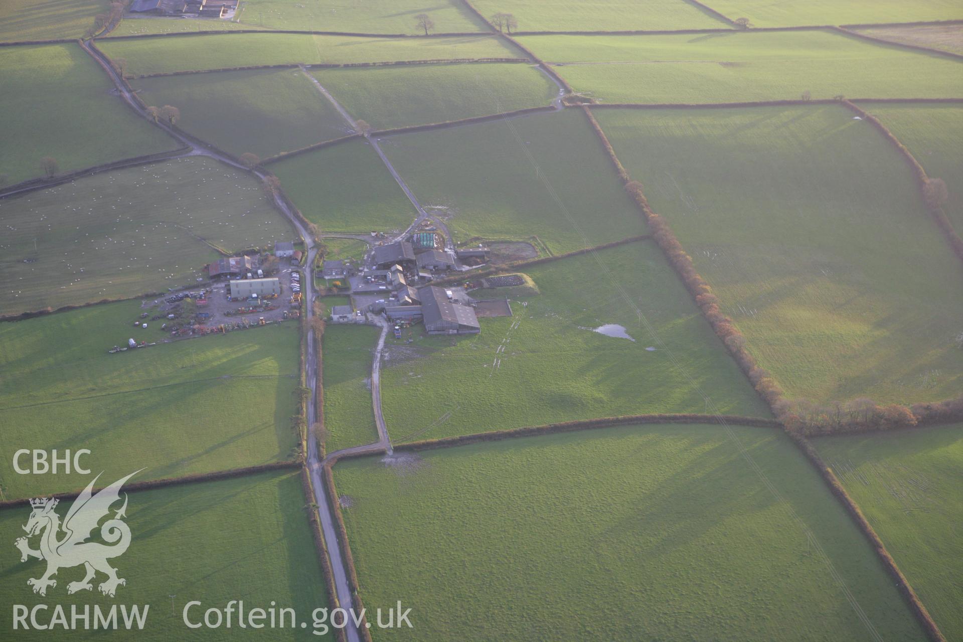 RCAHMW colour oblique photograph of Brynhelyg Mound, St Clears. Taken by Toby Driver on 12/11/2008.