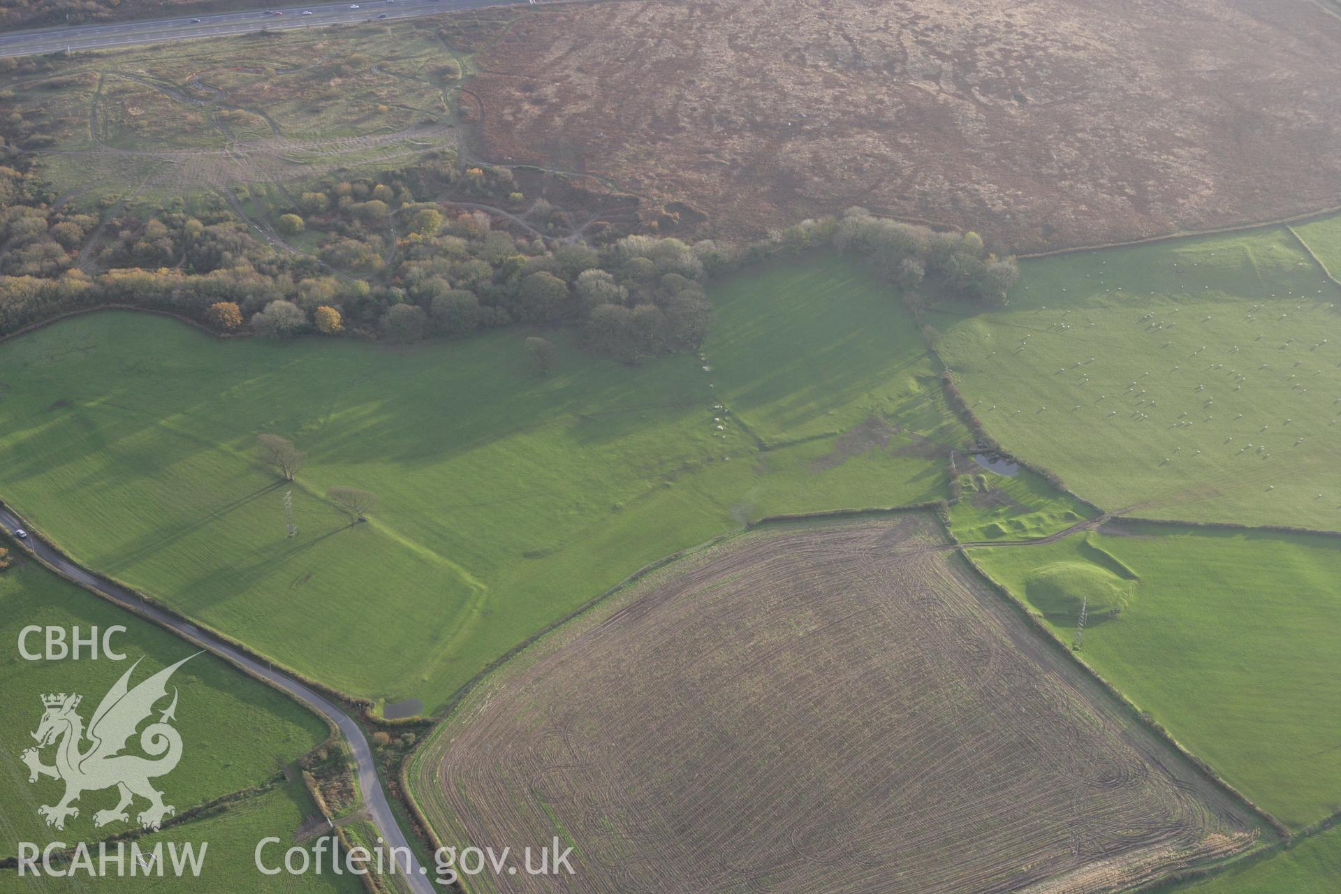 RCAHMW colour oblique photograph of Stormy Castle. Taken by Toby Driver on 12/11/2008.