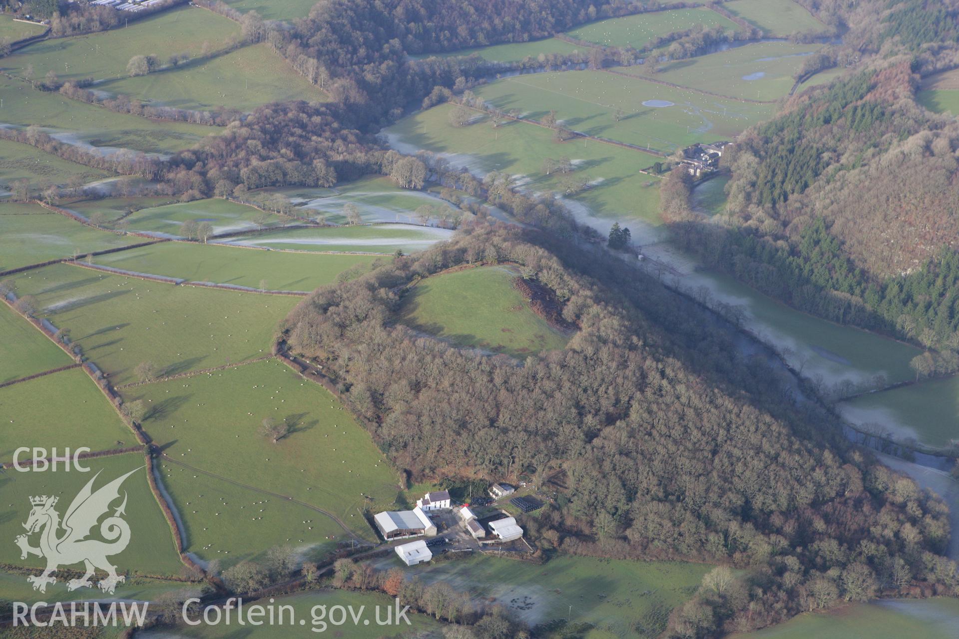 RCAHMW colour oblique photograph of Craig Gwrtheyrn. Taken by Toby Driver on 15/12/2008.