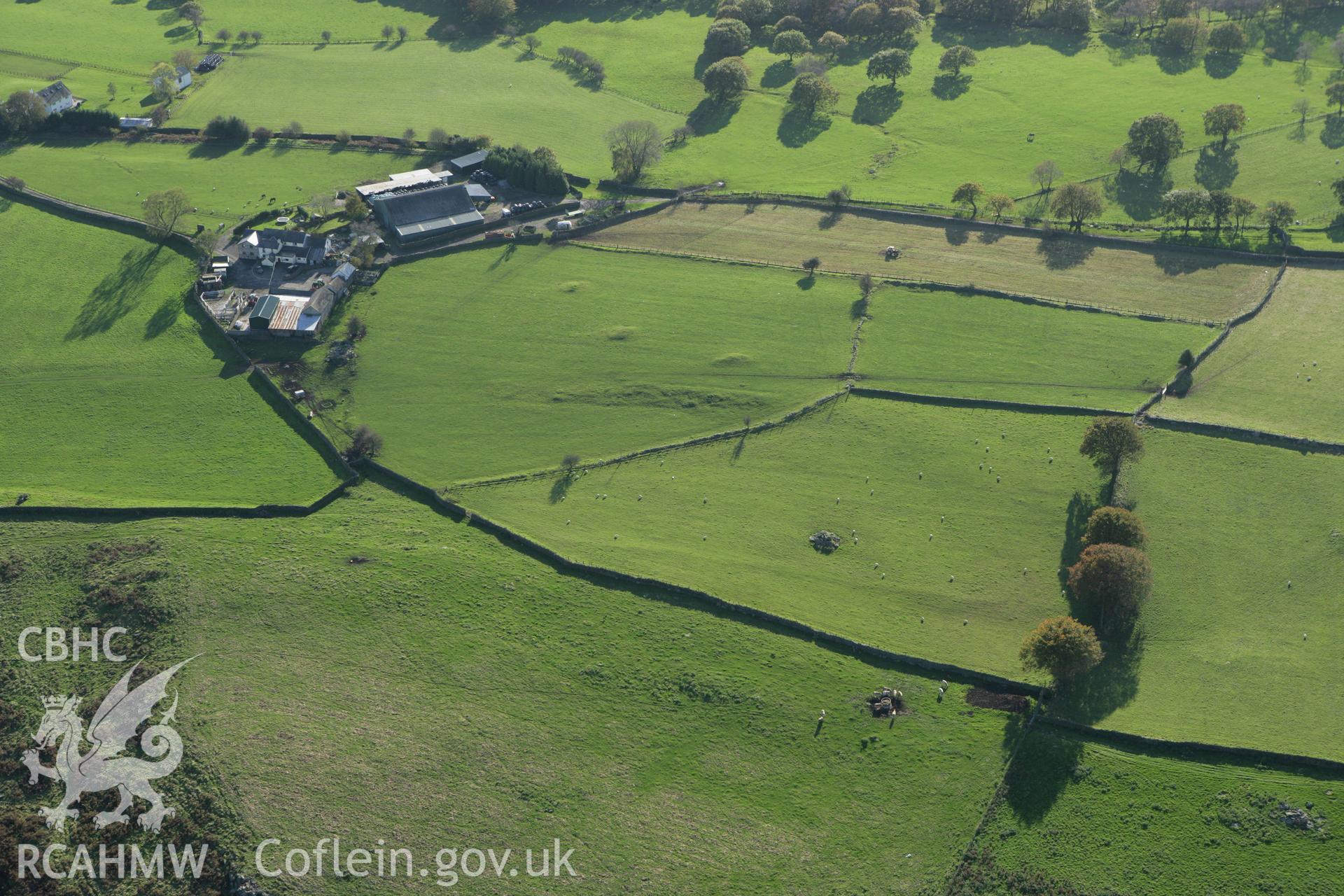 RCAHMW colour oblique photograph of Tir Lan Round Barrow Cemetery. Taken by Toby Driver on 16/10/2008.