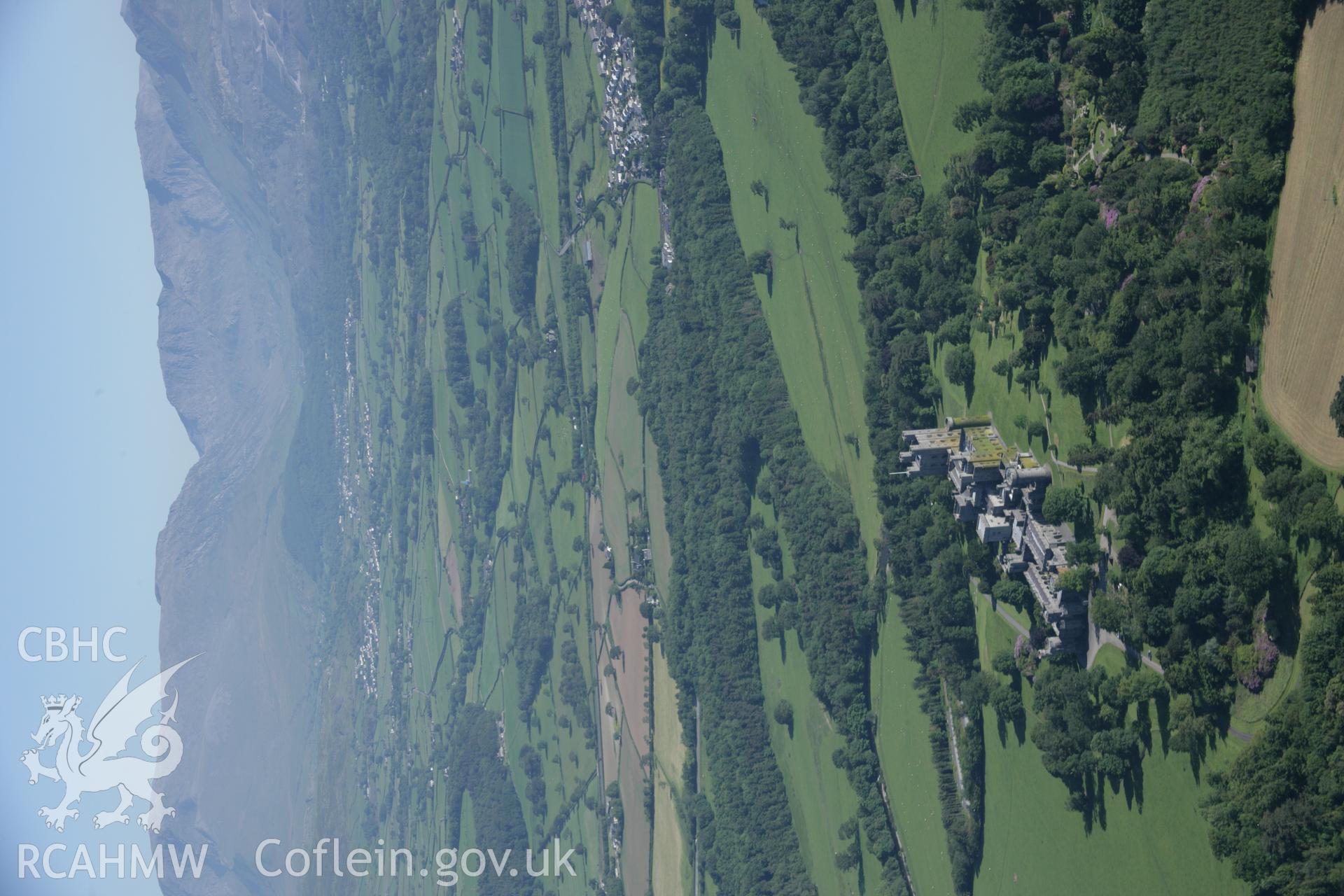 RCAHMW digital colour oblique photograph of the garden at Penrhyn Castle, Bangor, viewed from the north. Taken on 08/06/2005 by T.G. Driver.