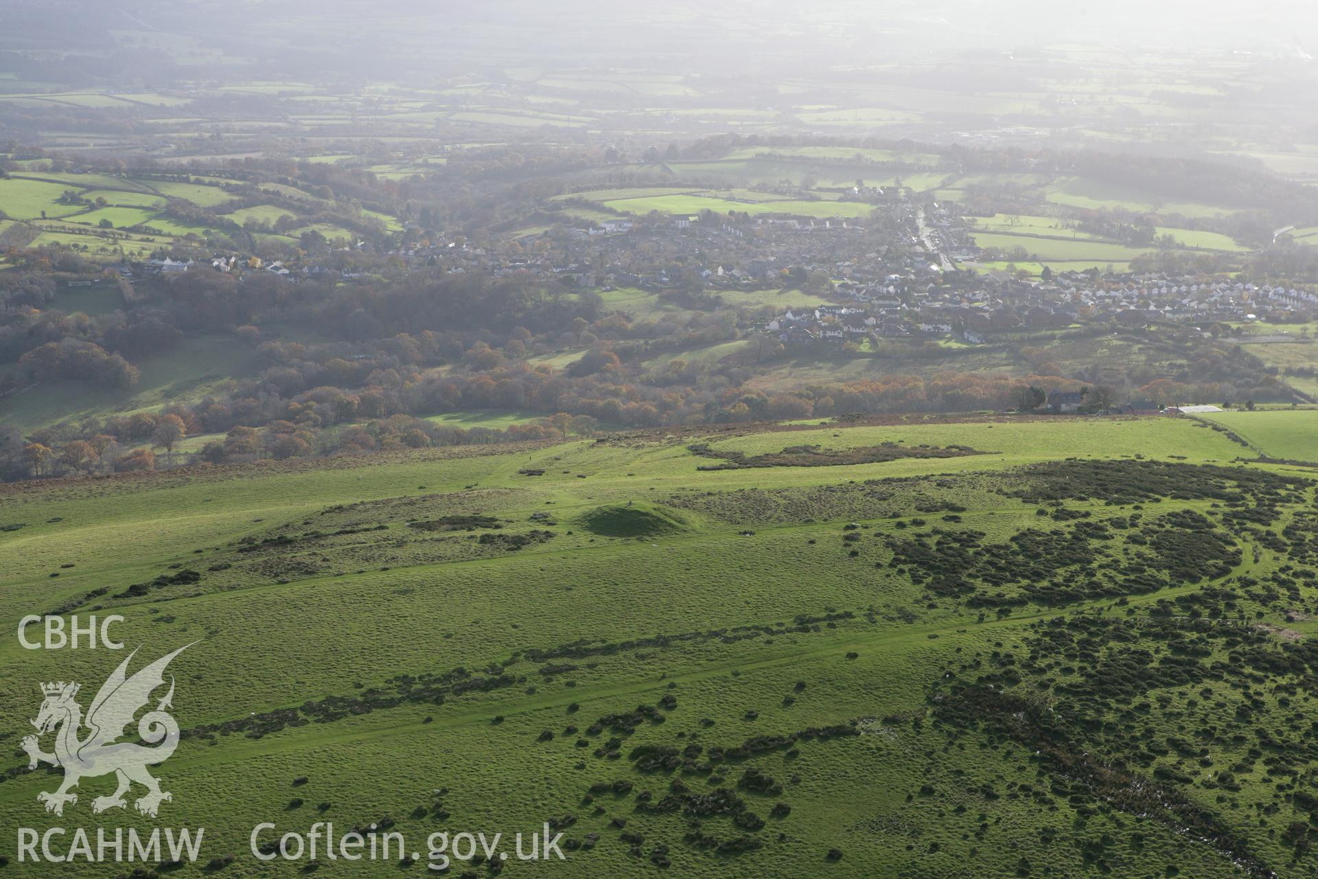 RCAHMW colour oblique photograph of Garth Hill Barrow IV. Taken by Toby Driver on 12/11/2008.