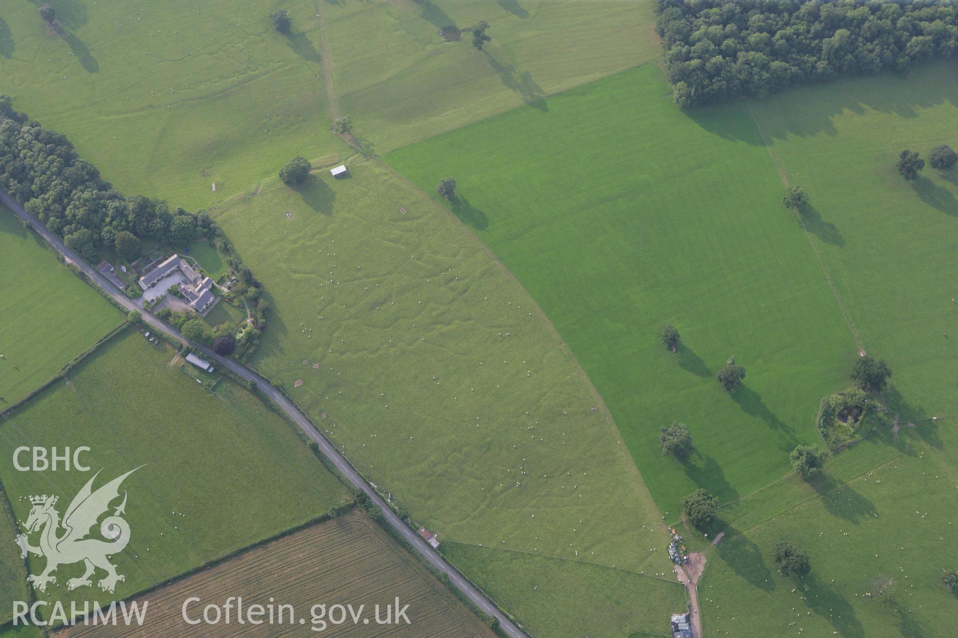 RCAHMW colour oblique photograph of Bodelwyddan Park Army Practice Trenches, south-east group at Bryn-Celyn. Taken by Toby Driver on 24/07/2008.