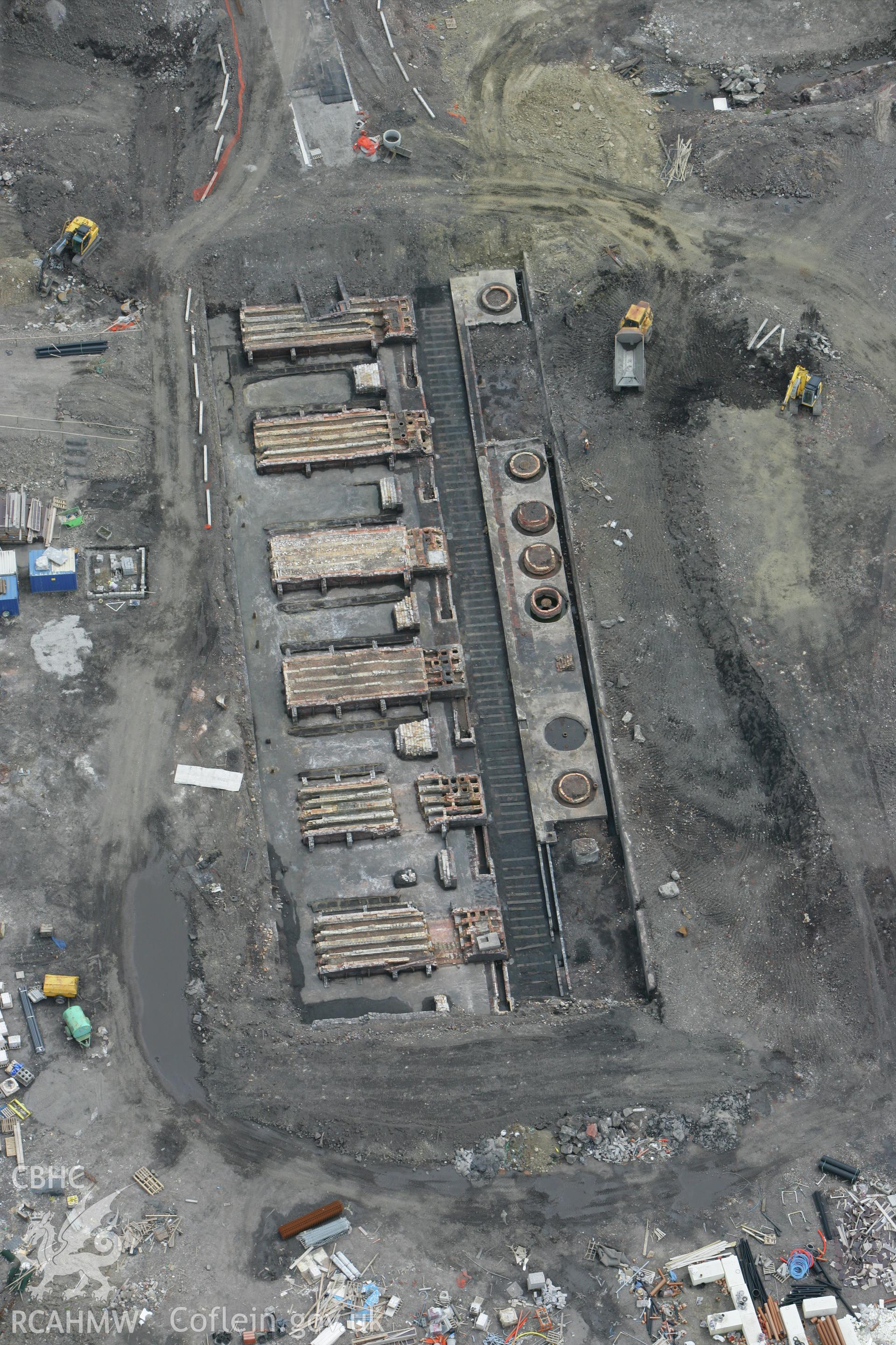 RCAHMW colour oblique photograph of Excavations, Upper Bank Copperworks, Swansea. Taken by Toby Driver on 20/06/2008.