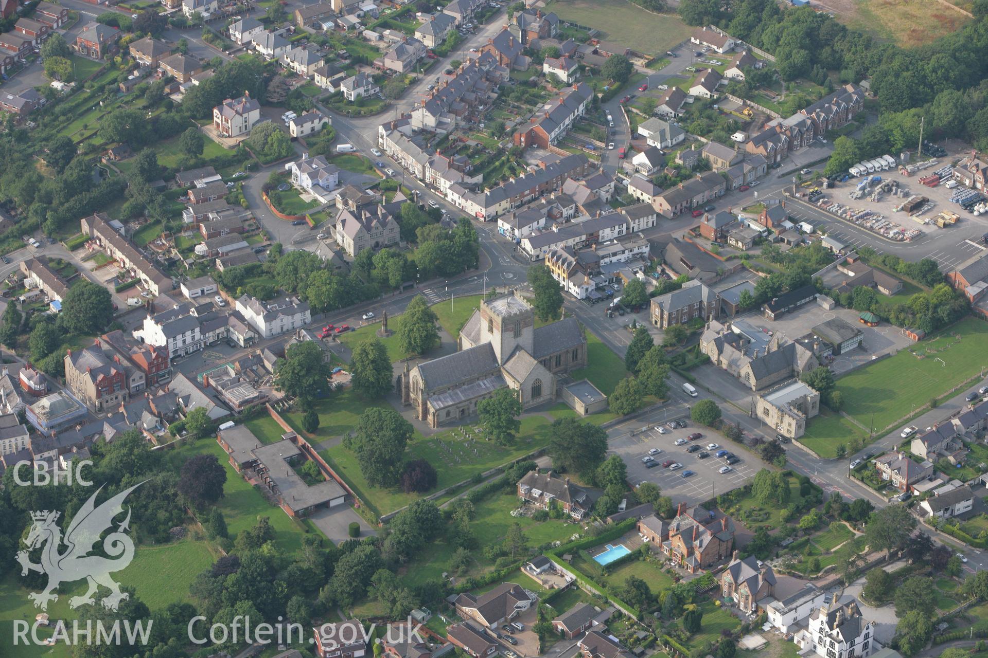 RCAHMW colour oblique photograph of St Asaph Cathedral. Taken by Toby Driver on 24/07/2008.