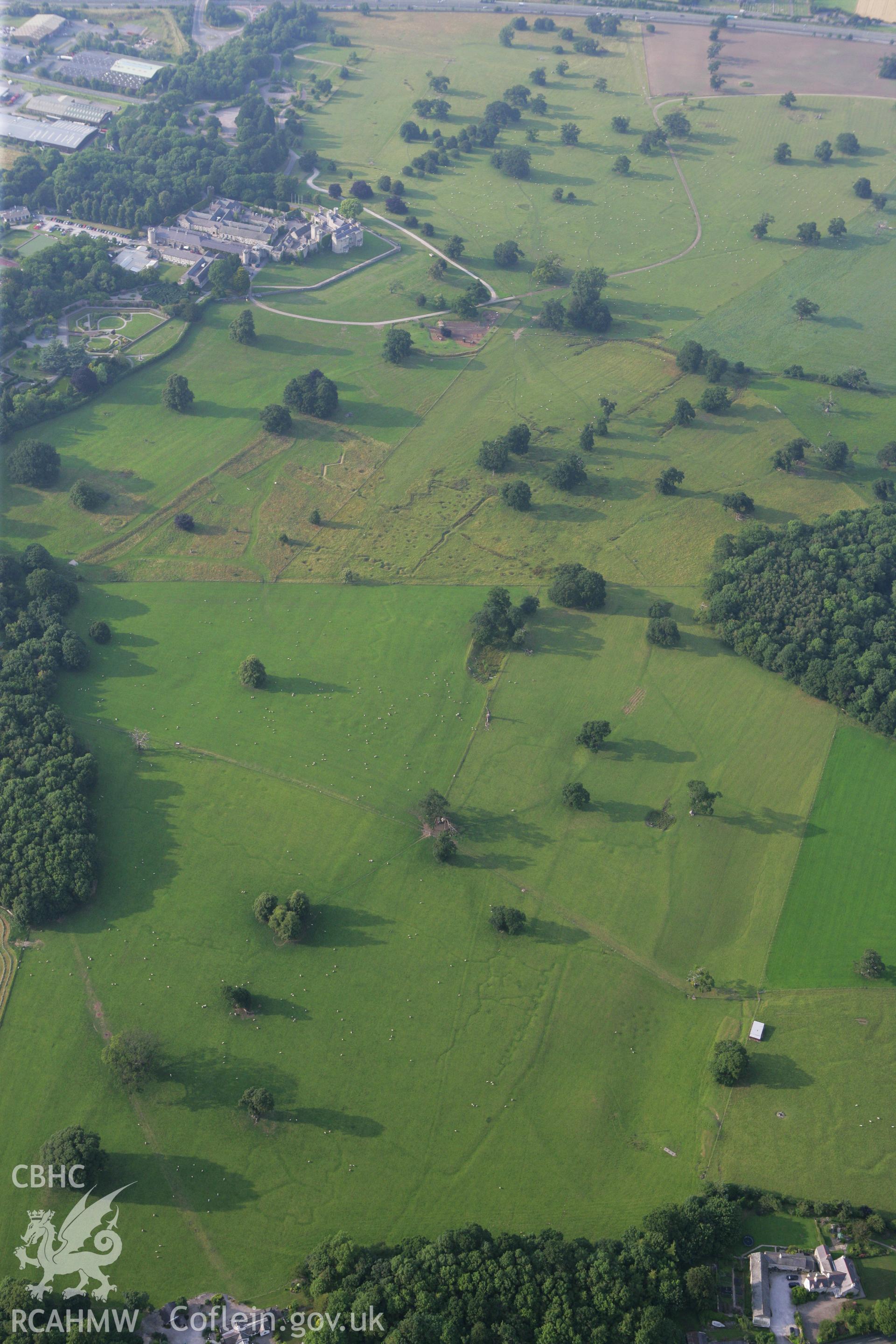 RCAHMW colour oblique photograph of Bodelwyddan Park Army Practice Trenches. Taken by Toby Driver on 24/07/2008.