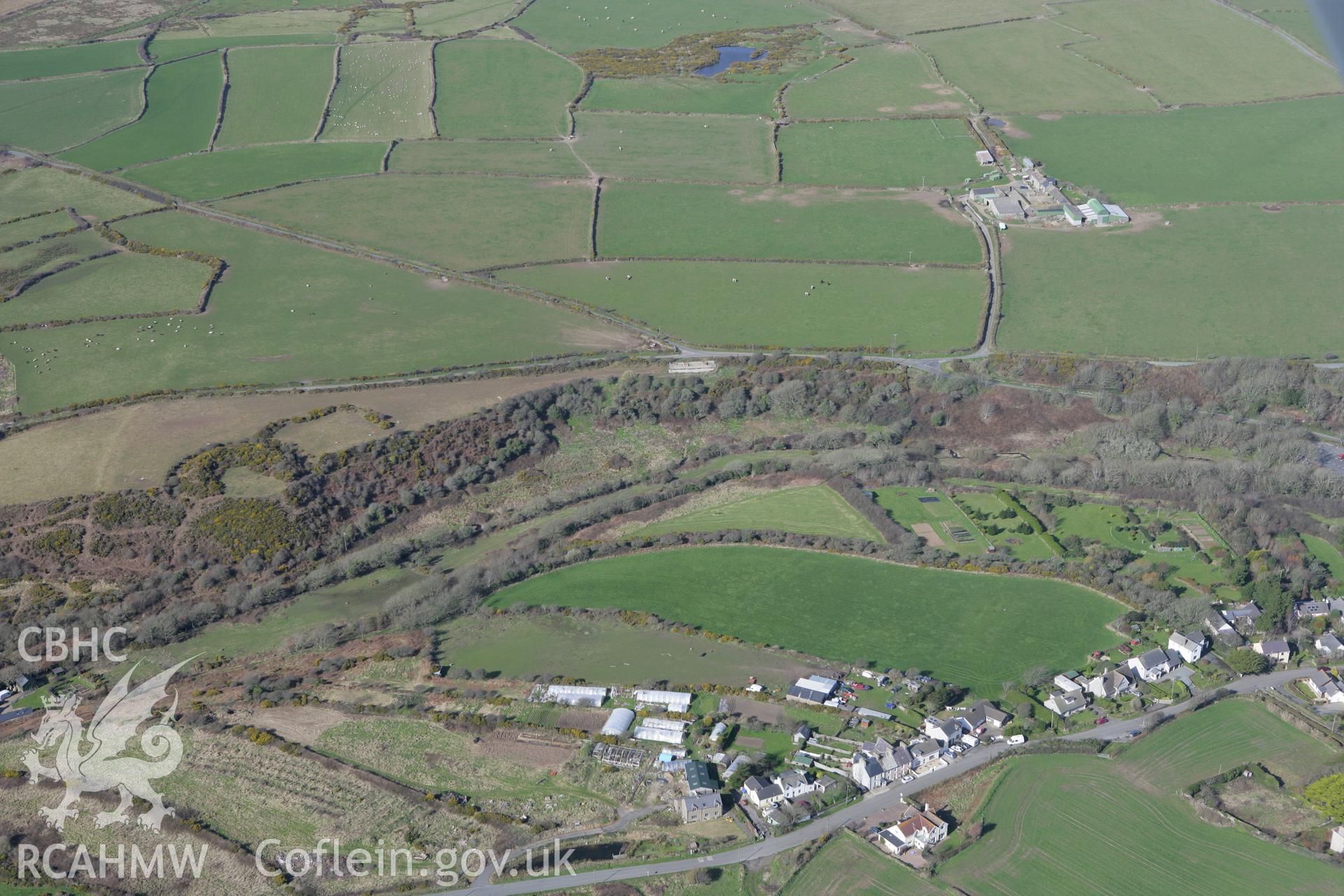 RCAHMW colour oblique photograph of Parc-y-Castell, St David's. Taken by Toby Driver on 04/03/2008.